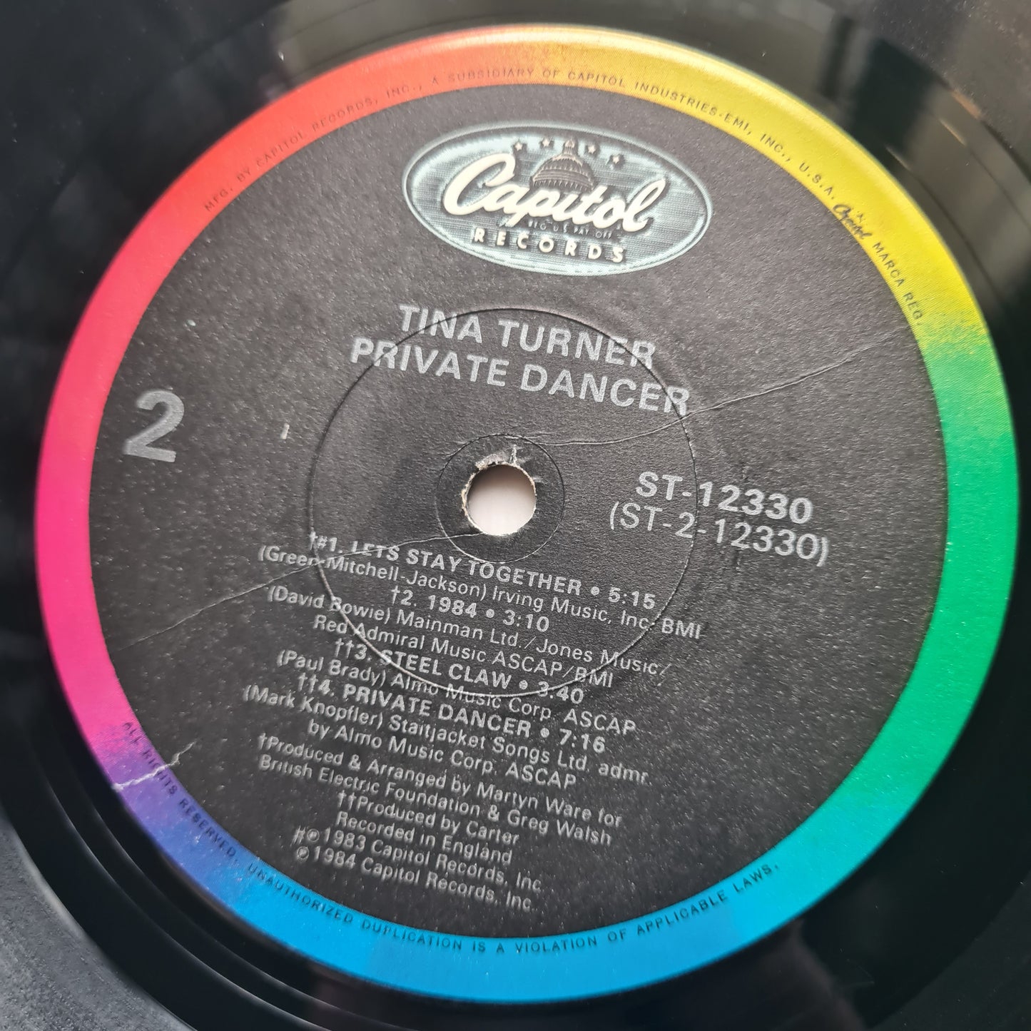 Tina Turner – Private Dancer - 1984 - Vinyl Record LP - Sound Hound Records
