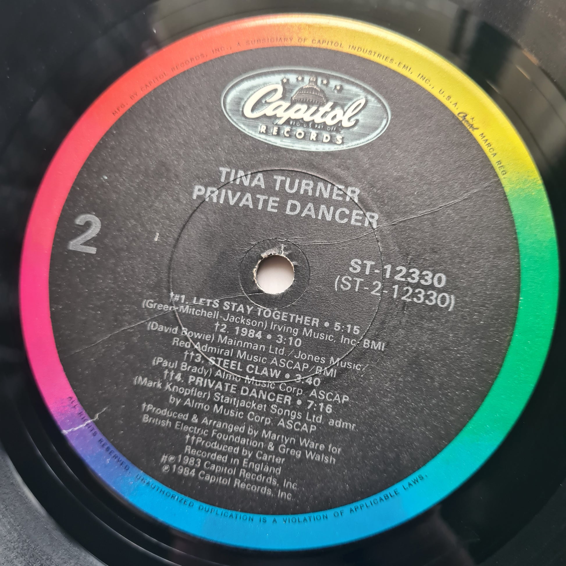 Tina Turner – Private Dancer - 1984 - Vinyl Record LP - Sound Hound Records