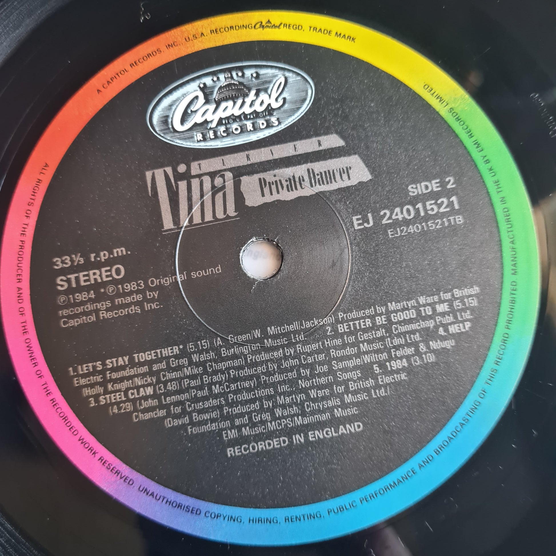Tina Turner – Private Dancer - 1984 (RARE Alternate UK Cover) - Vinyl Record LP - Sound Hound Records