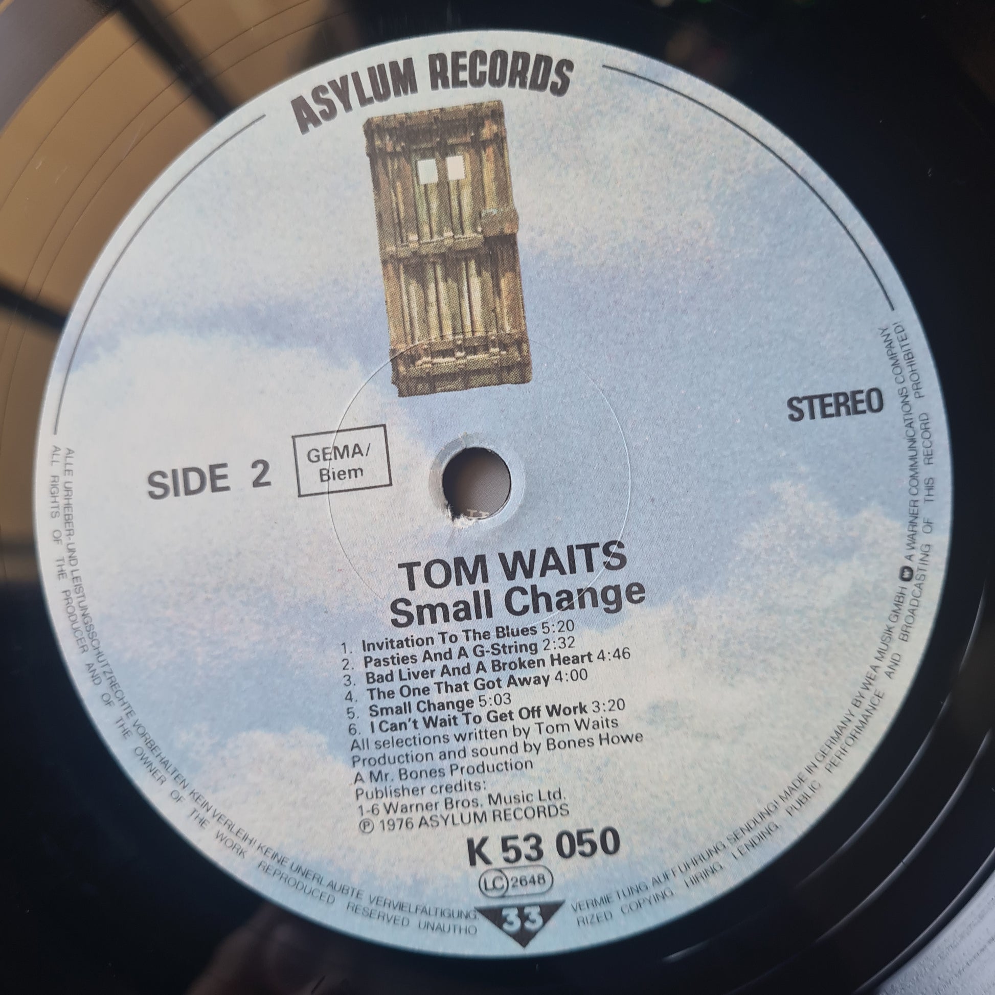 Tom Waits – Small Change- 1976 (German Pressing) - Vinyl Record LP (near mint) - Sound Hound Records