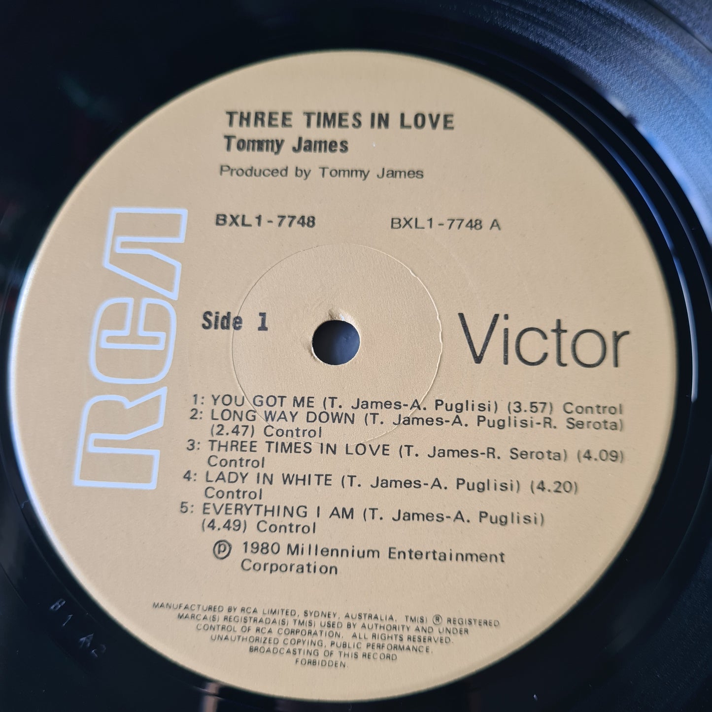 Tommy James – Three Times In Love - 1979 - Vinyl Record LP - Sound Hound Records