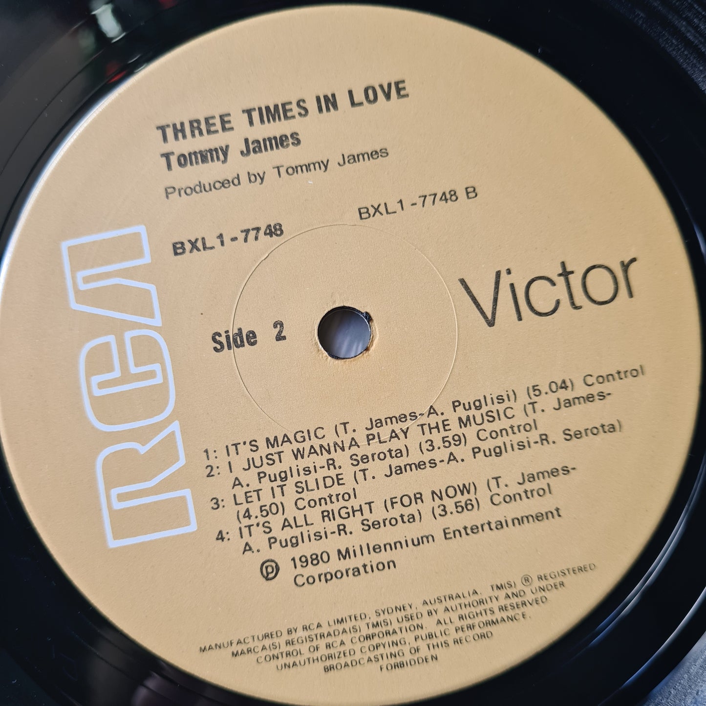 Tommy James – Three Times In Love - 1979 - Vinyl Record LP - Sound Hound Records