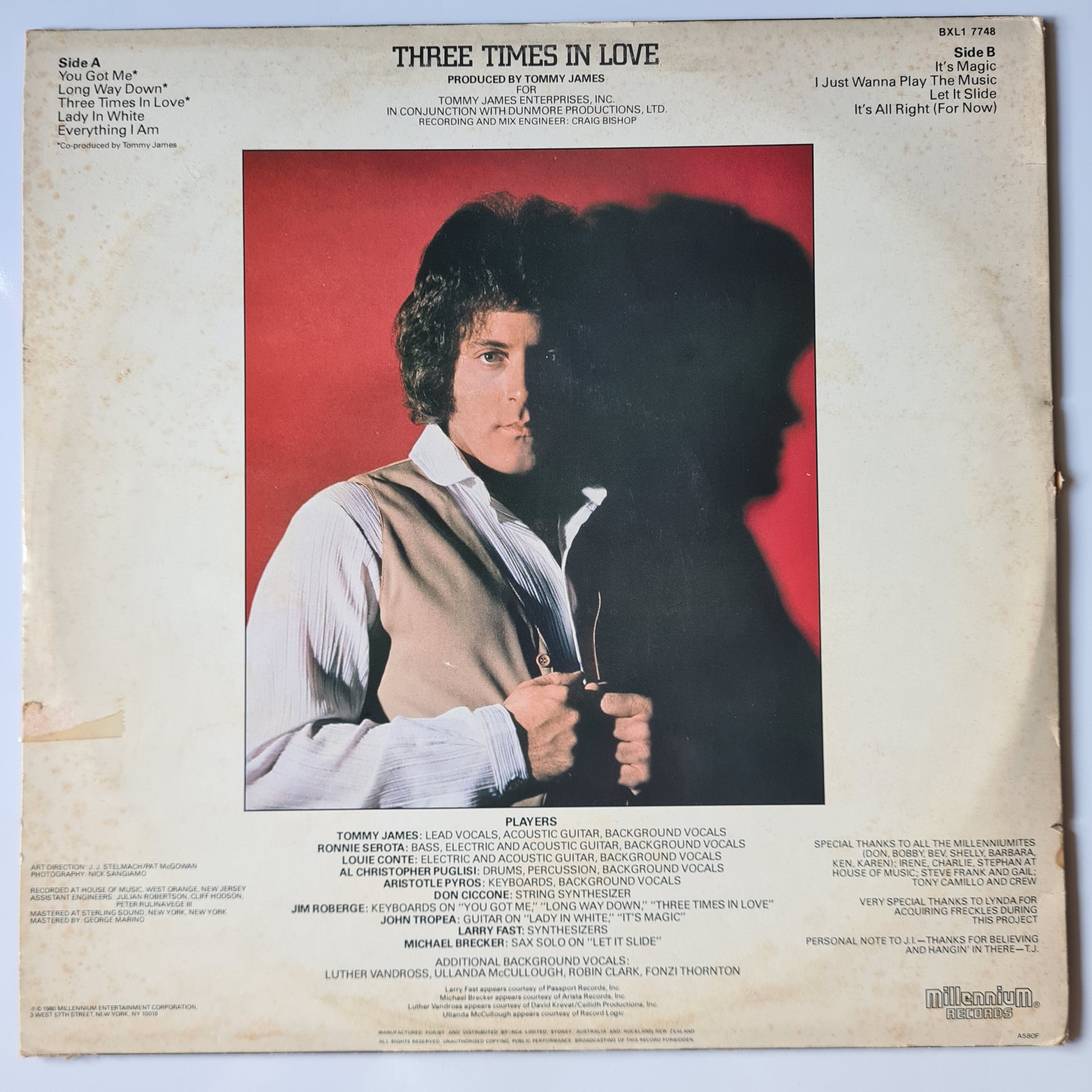 Tommy James – Three Times In Love - 1979 - Vinyl Record LP - Sound Hound Records