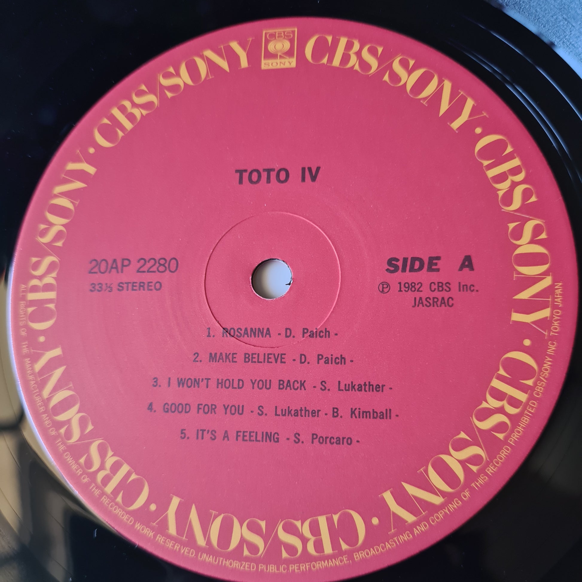 Toto – Toto IV (Japanese Pressing) - 1982 - Vinyl Record LP (near mint) - Sound Hound Records