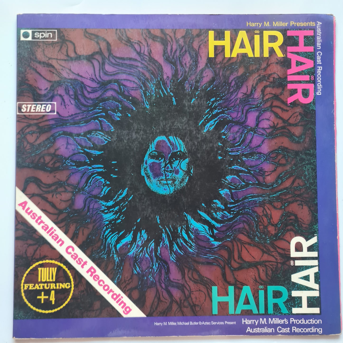 Tully – Hair: An American Tribal (Australian Cast Recording) - 1969 (misprint pressing) - Vinyl Record LP - Sound Hound Records