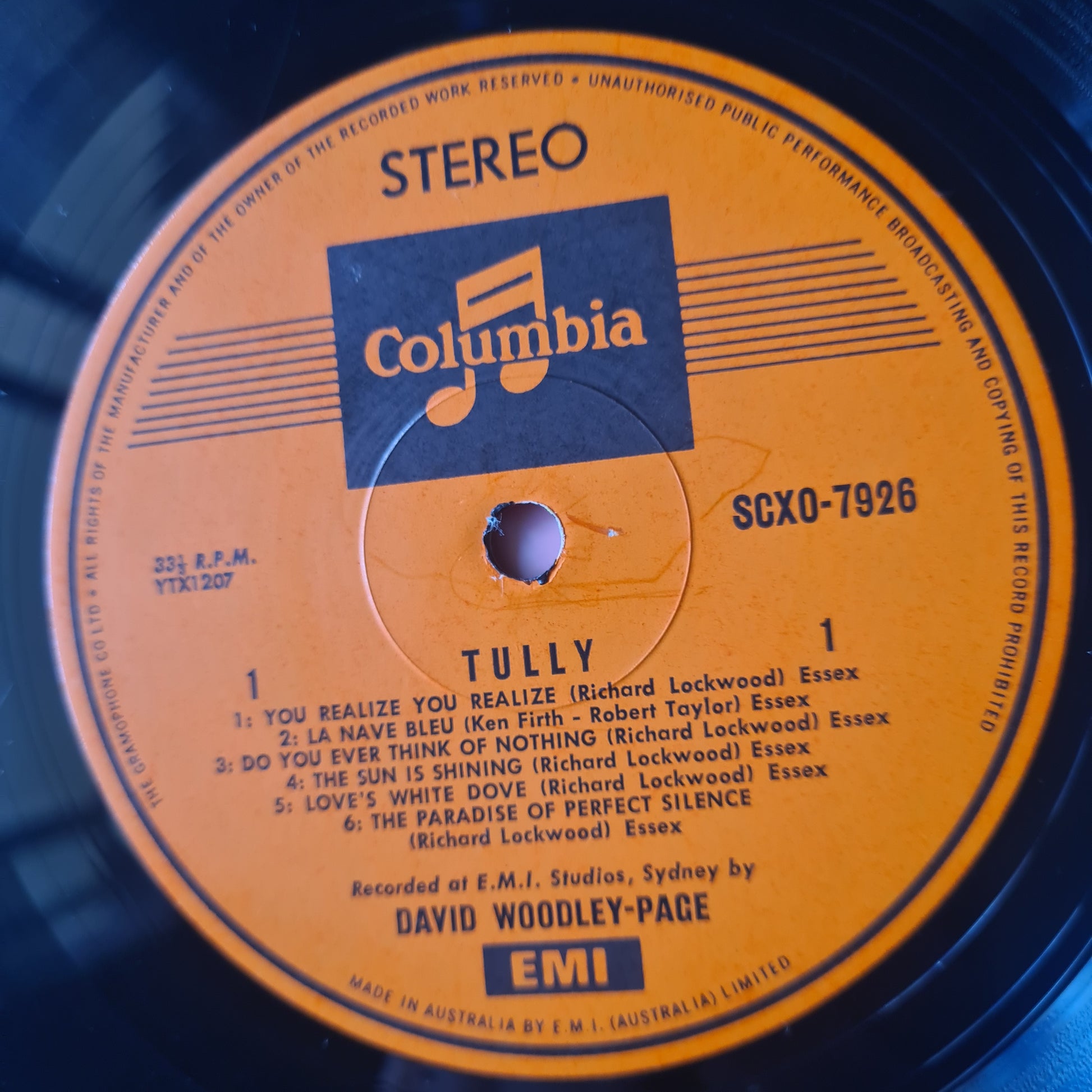 Tully – Tully - 1970 - Vinyl Record LP (Oz Rock Gem!) *RARE* - Sound Hound Records