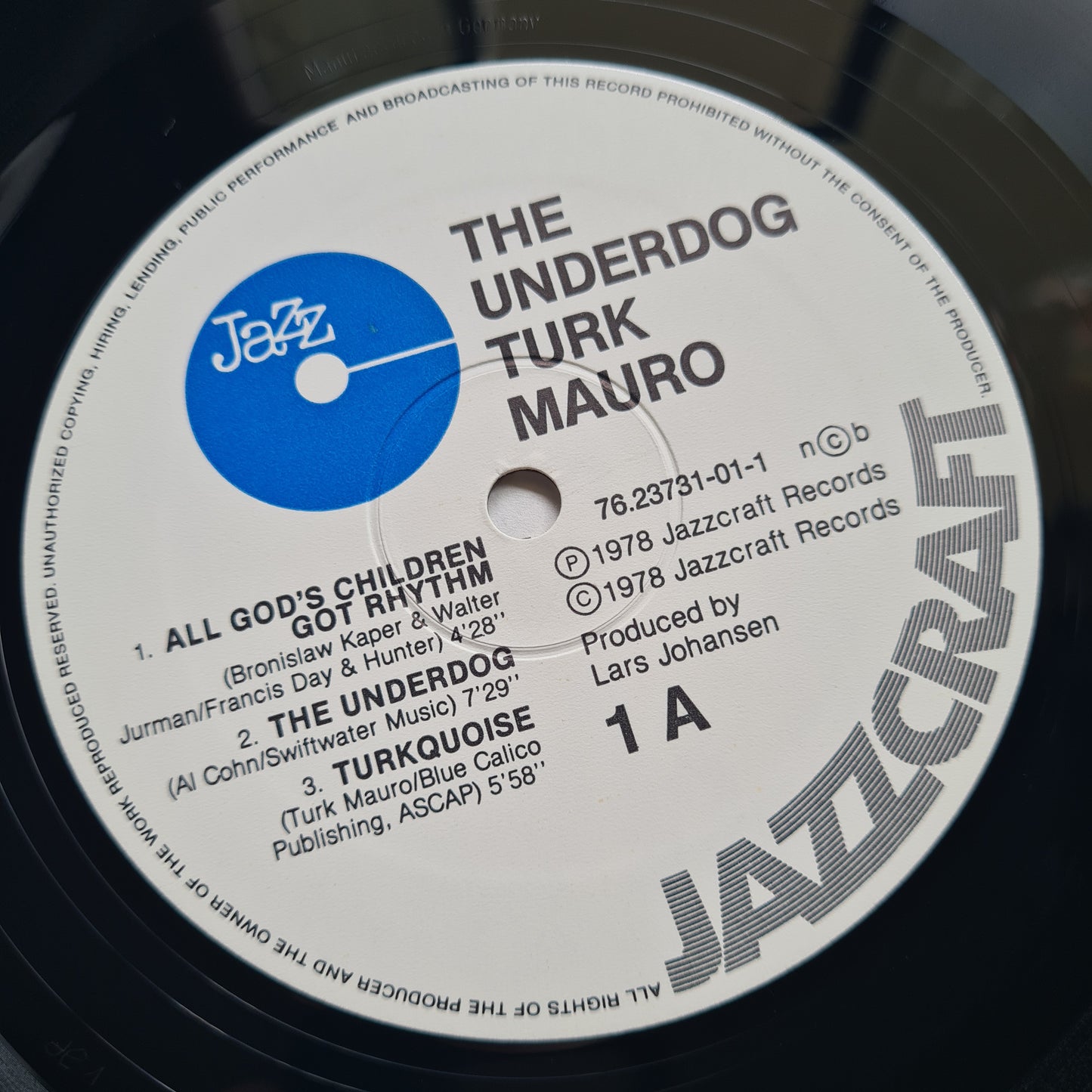 Turk Mauro – The Underdog - 1978 (Denmark pressing) - Vinyl Record LP - Sound Hound Records