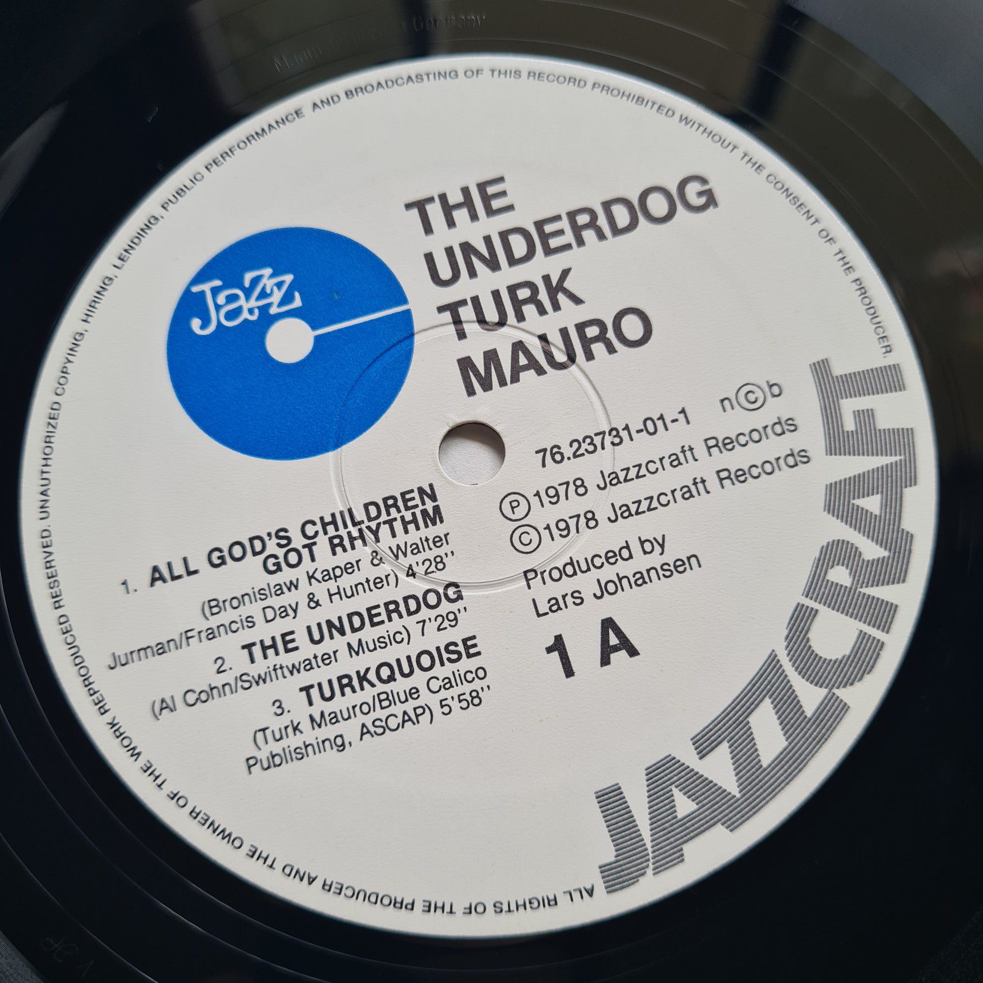 Turk Mauro – The Underdog - 1978 (Denmark pressing) - Vinyl Record LP - Sound Hound Records