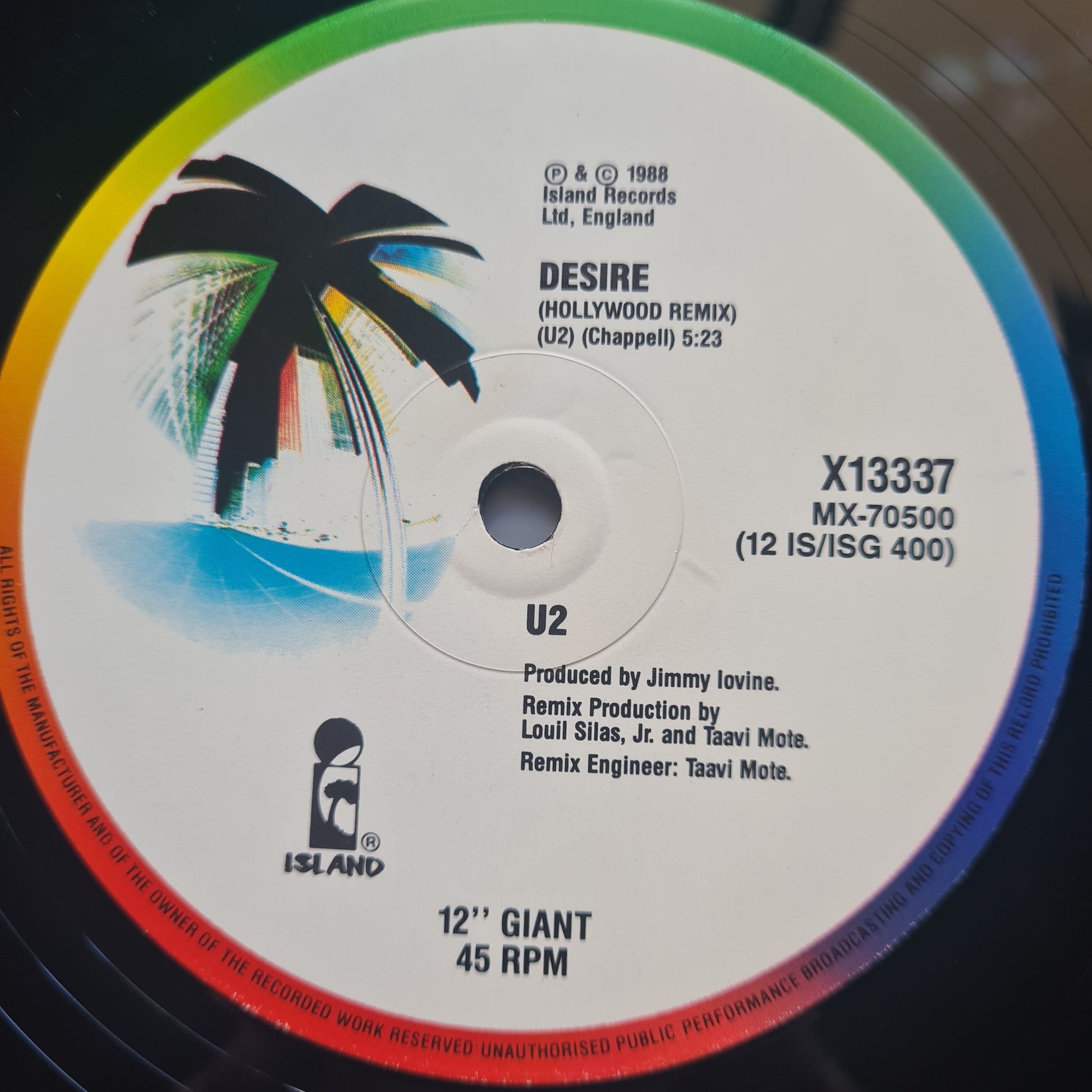 U2 – Desire - 1988 - Vinyl Record 12" Single, Limited Edition (Australian pressing) - Sound Hound Records