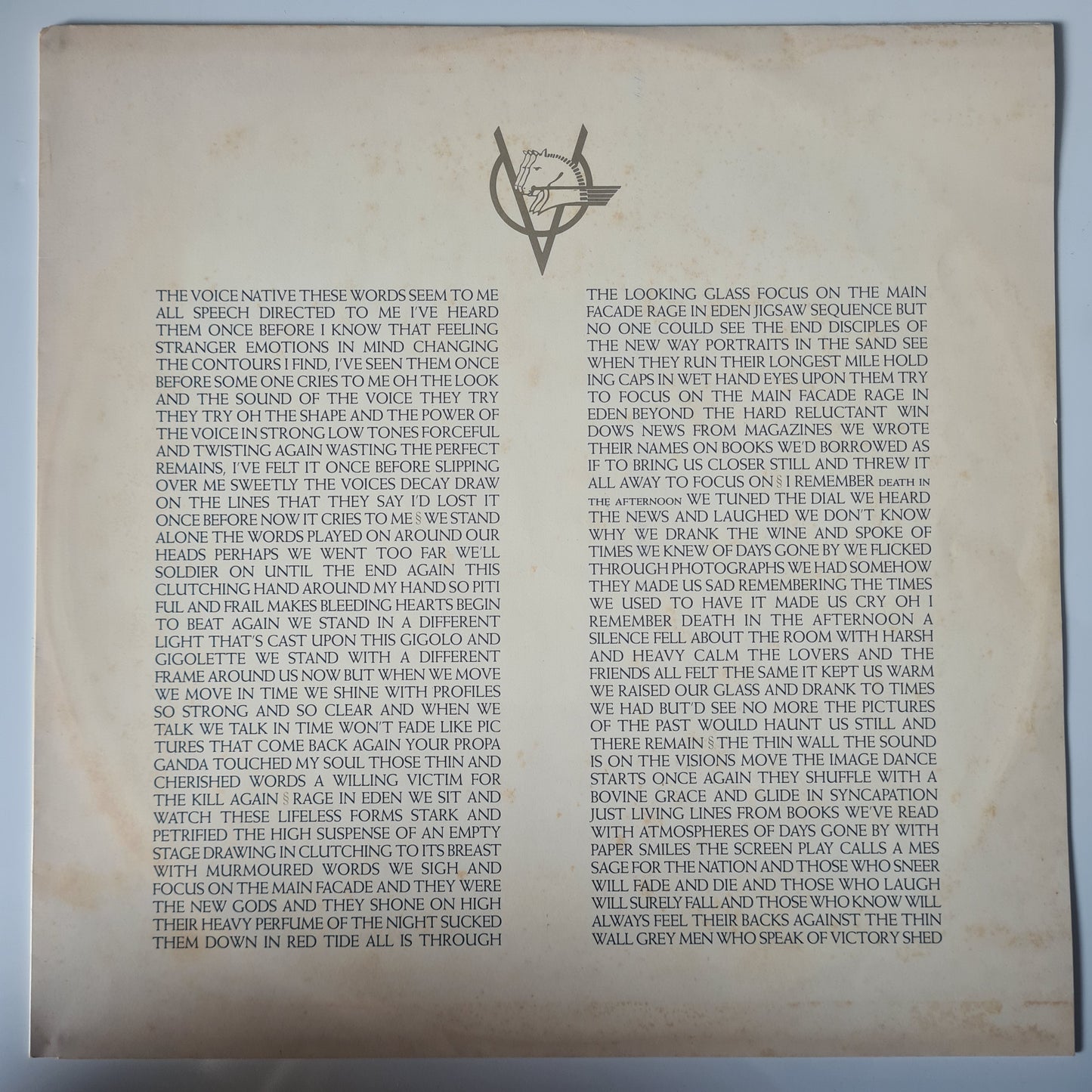 Ultravox – Rage In Eden - 1981 - Vinyl Record LP (with Poster) - Sound Hound Records
