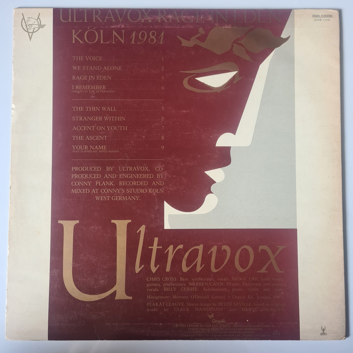 Ultravox – Rage In Eden - 1981 - Vinyl Record LP (with Poster) - Sound Hound Records