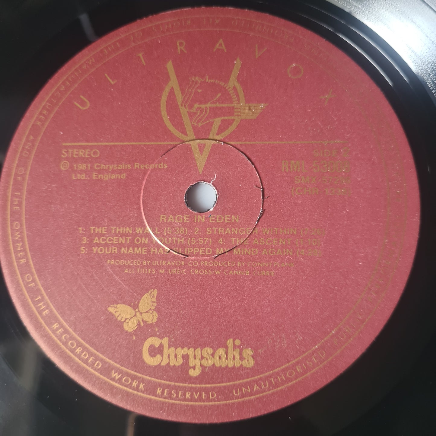Ultravox – Rage In Eden - 1981 - Vinyl Record LP (with Poster) - Sound Hound Records