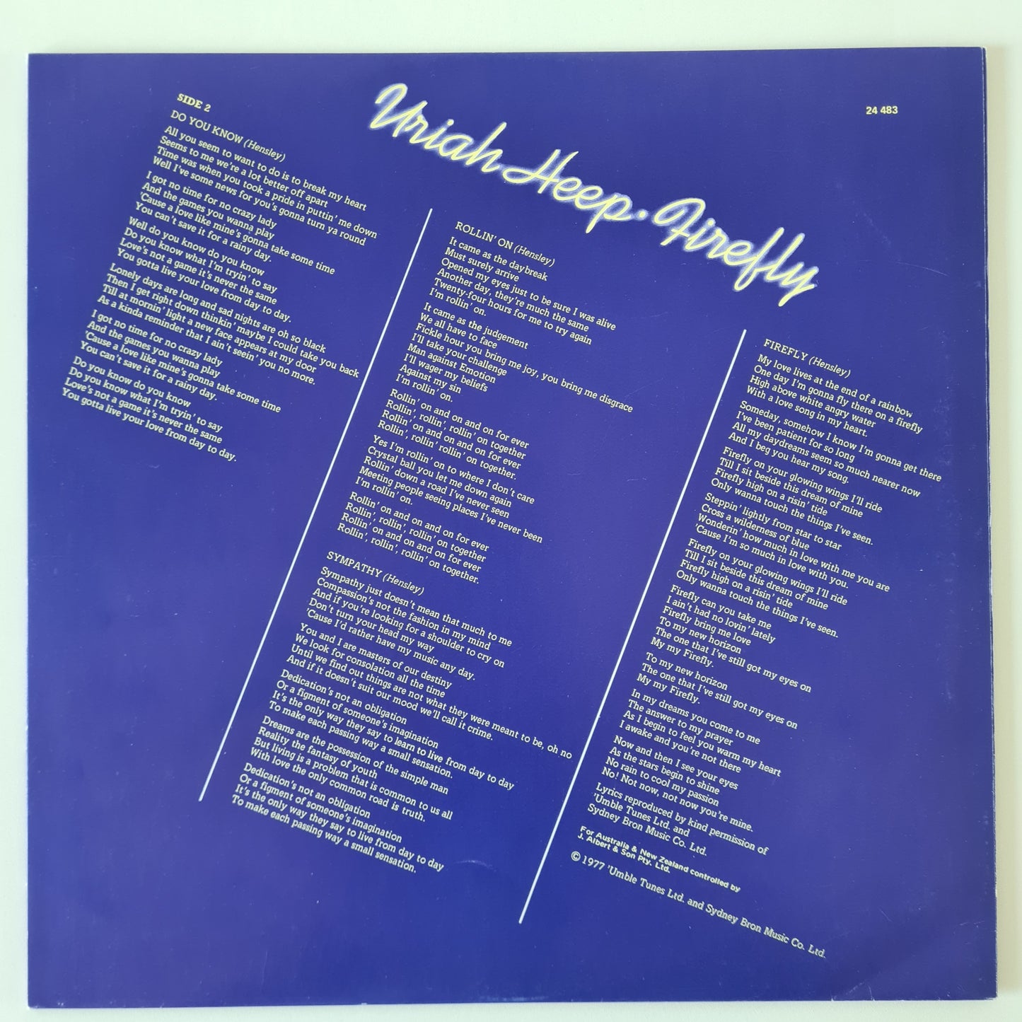 Uriah Heep – Firefly - 1977 - Vinyl Record LP (near mint) - Sound Hound Records