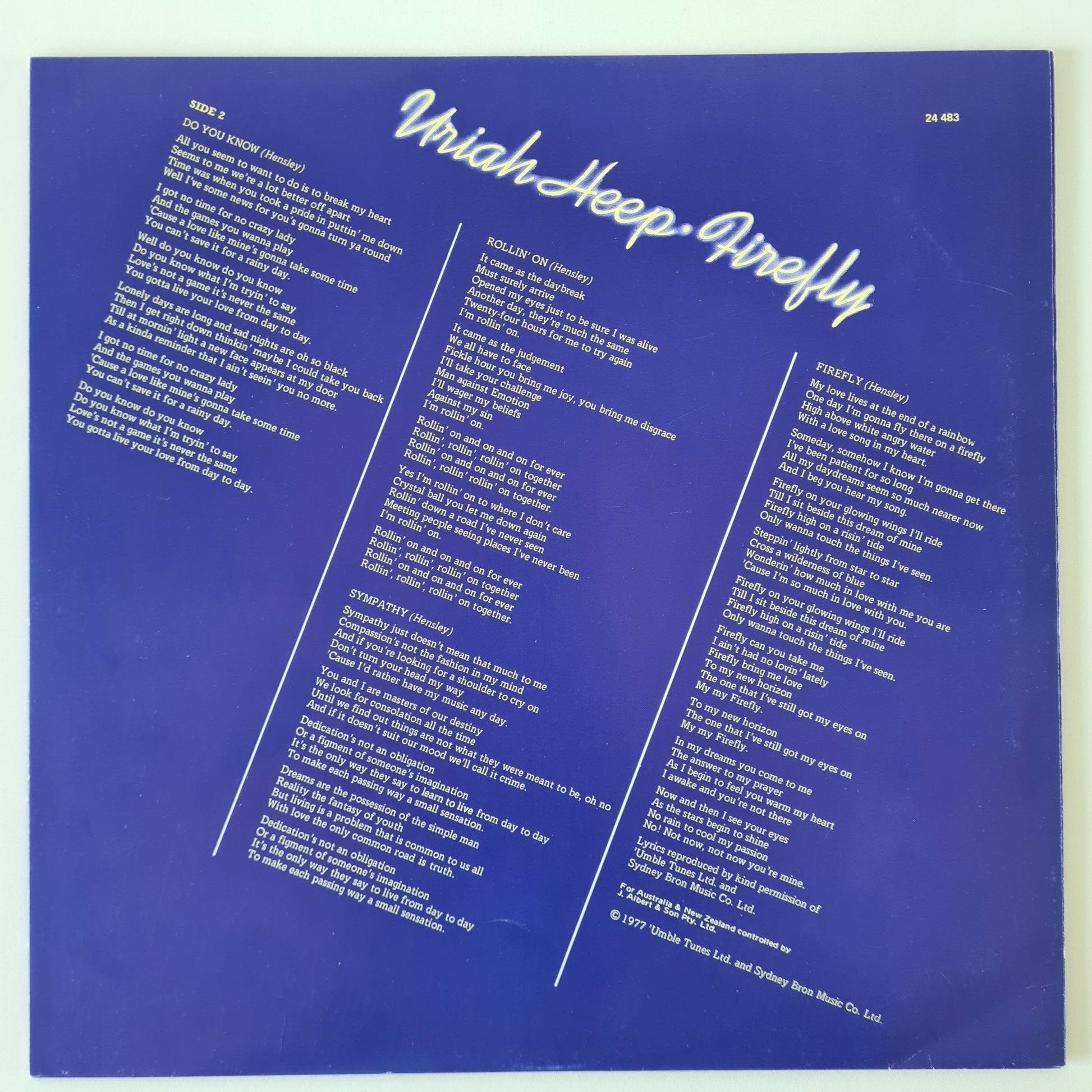 Uriah Heep – Firefly - 1977 - Vinyl Record LP (near mint) - Sound Hound Records