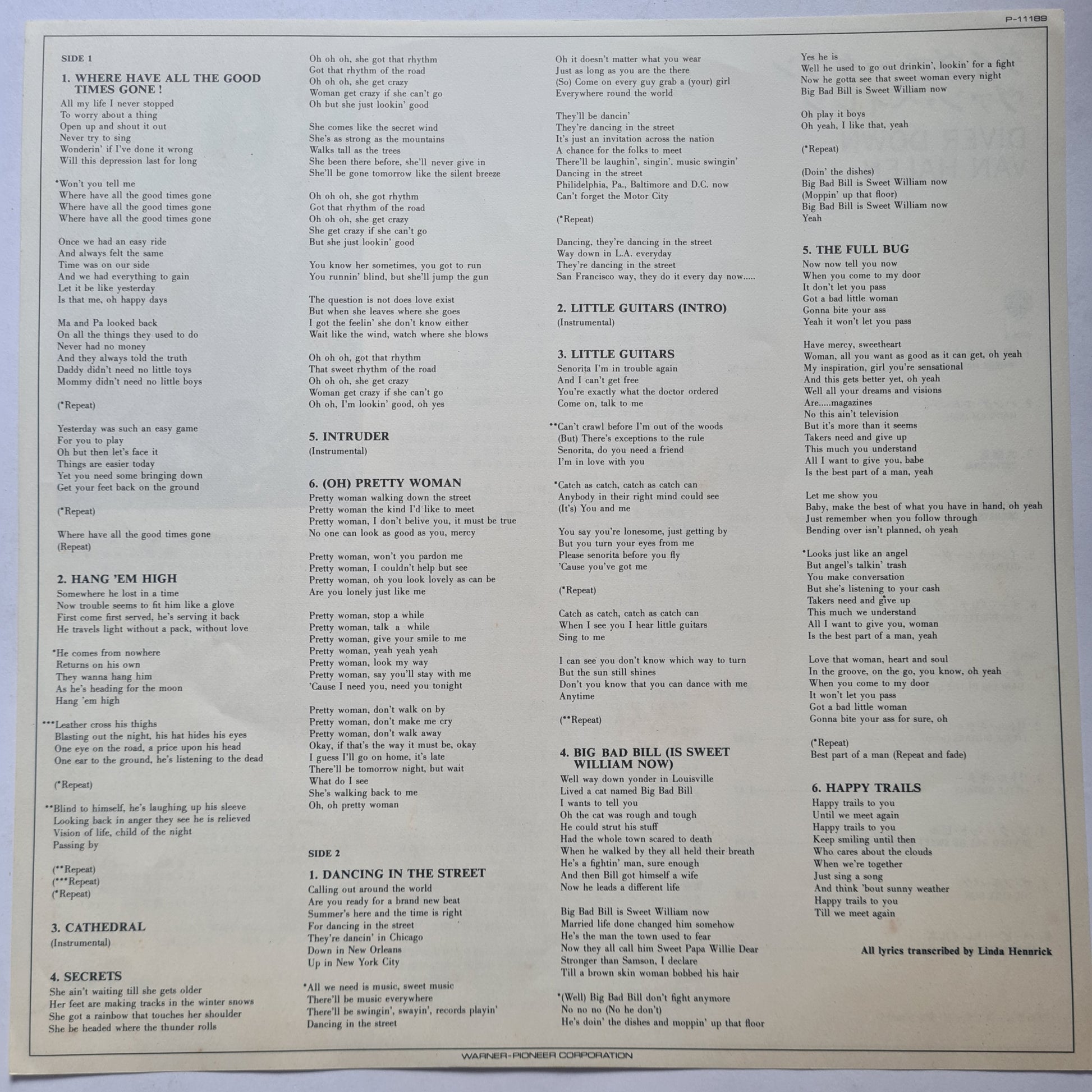 Van Halen – Diver Down - 1982 (Japanese Pressing) - Vinyl Record LP - Sound Hound Records