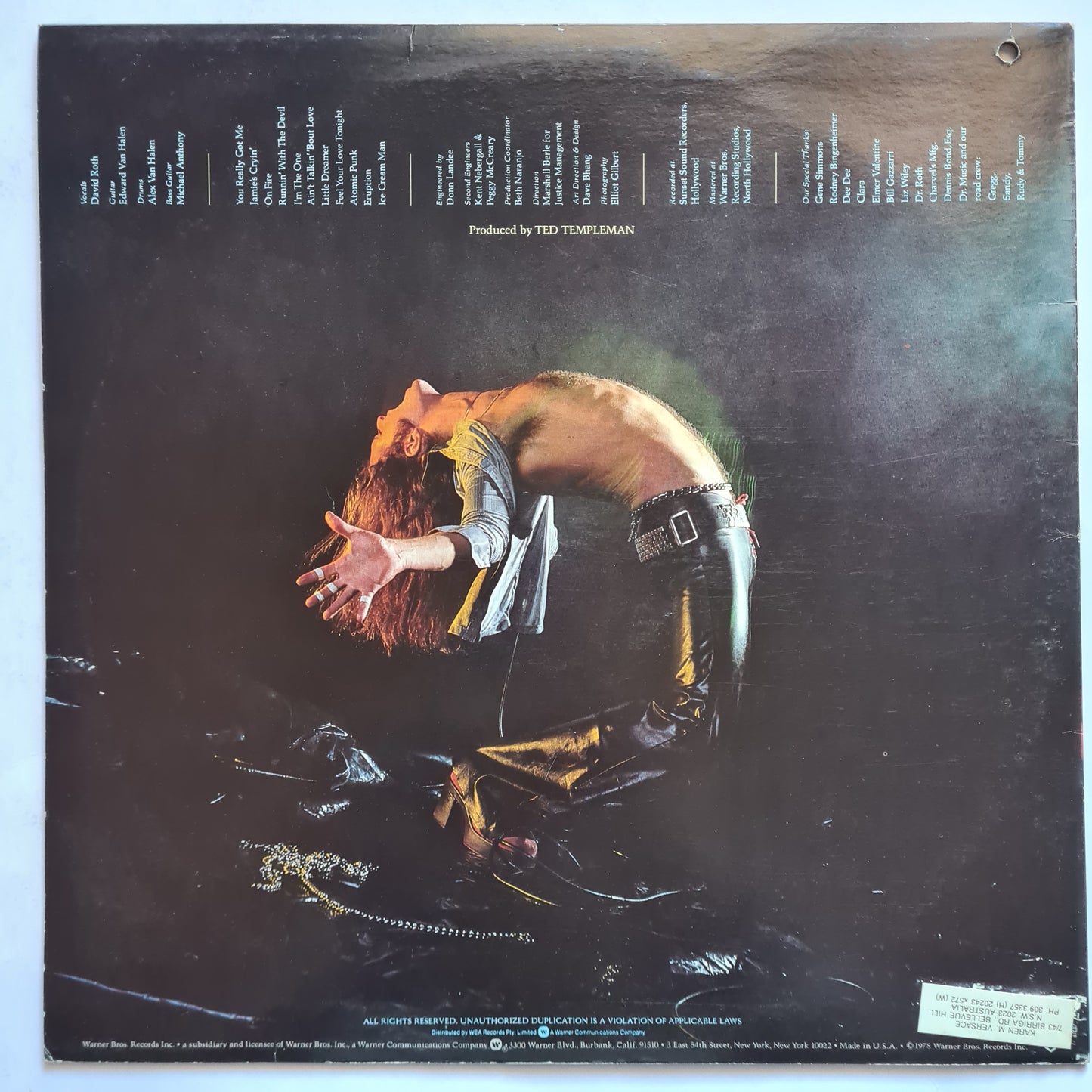 Van Halen – Van Halen - 1978 (80's reissue) - Vinyl Record LP (near mint) - Sound Hound Records