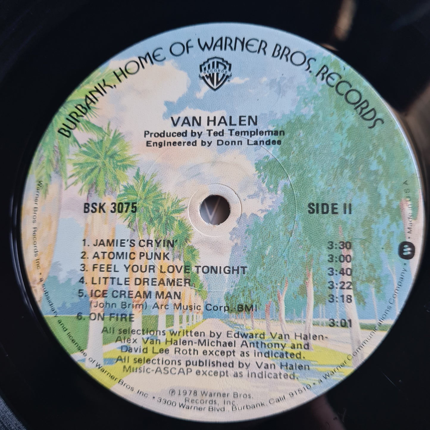 Van Halen – Van Halen - 1978 (FIRST USA Pressing) - Vinyl Record LP *RARE Palm Tree Label* - Sound Hound Records
