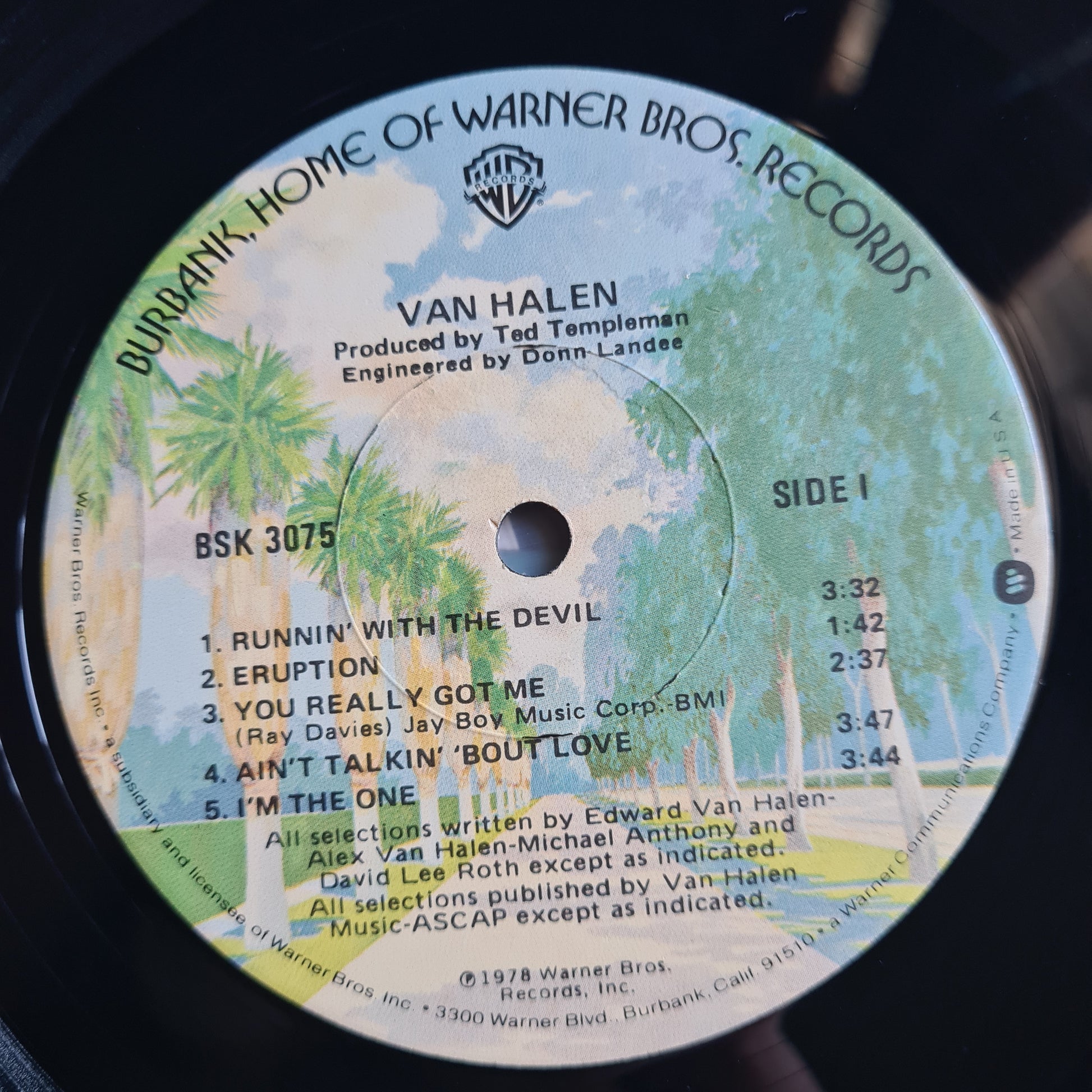 Van Halen – Van Halen - 1978 (FIRST USA Pressing) - Vinyl Record LP *RARE Palm Tree Label* - Sound Hound Records