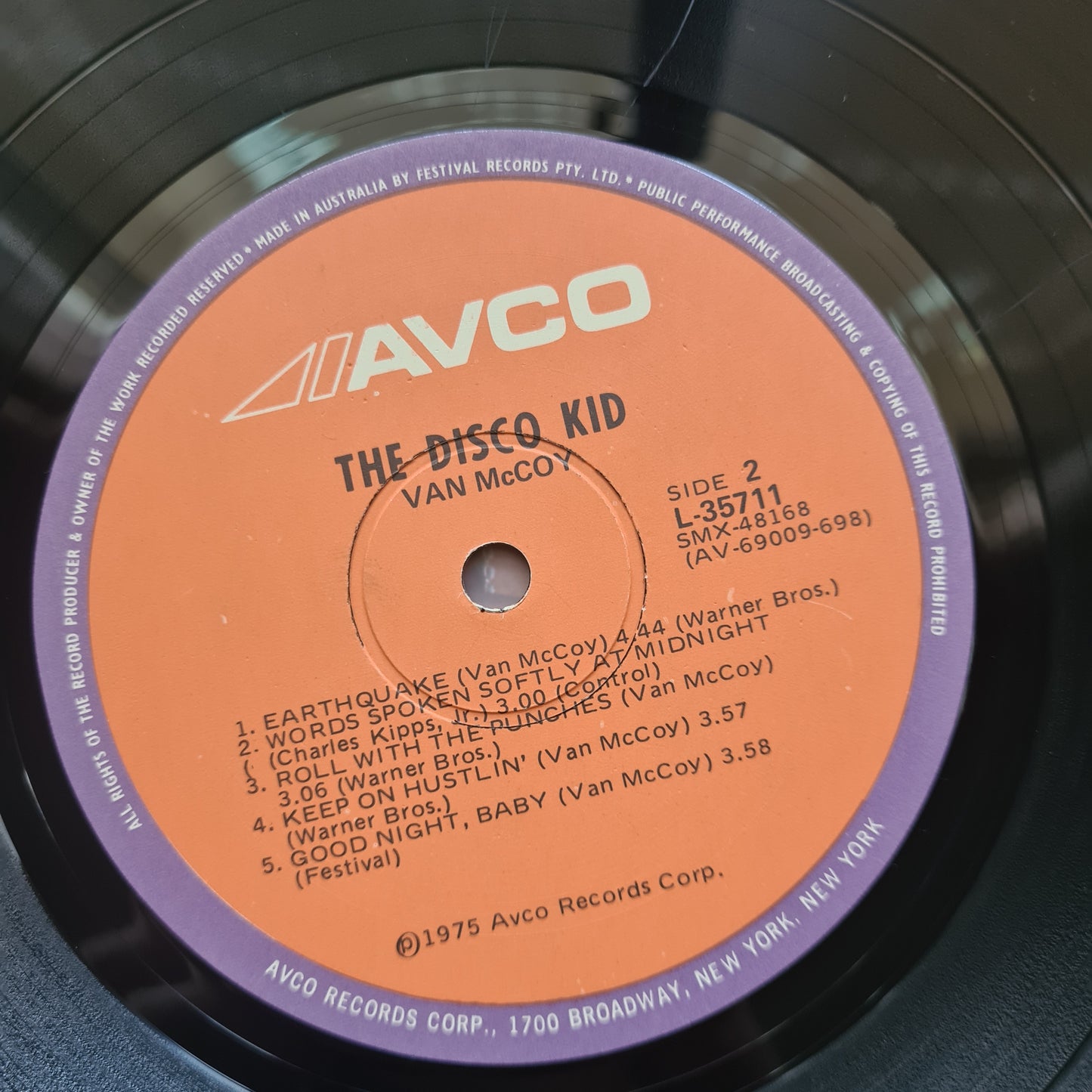 Van McCoy – The Disco Kid - 1975 - Vinyl Record LP - Sound Hound Records