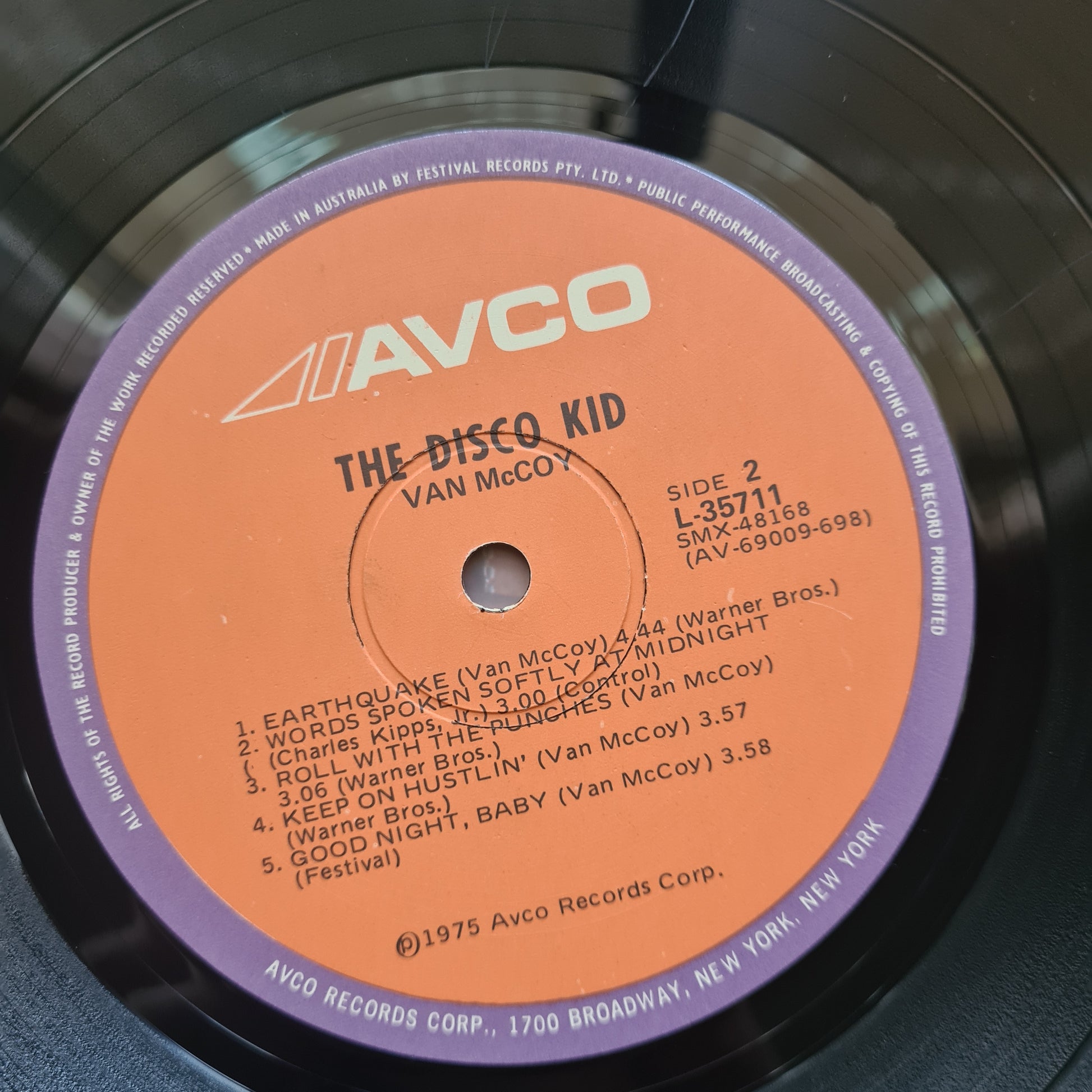 Van McCoy – The Disco Kid - 1975 - Vinyl Record LP - Sound Hound Records