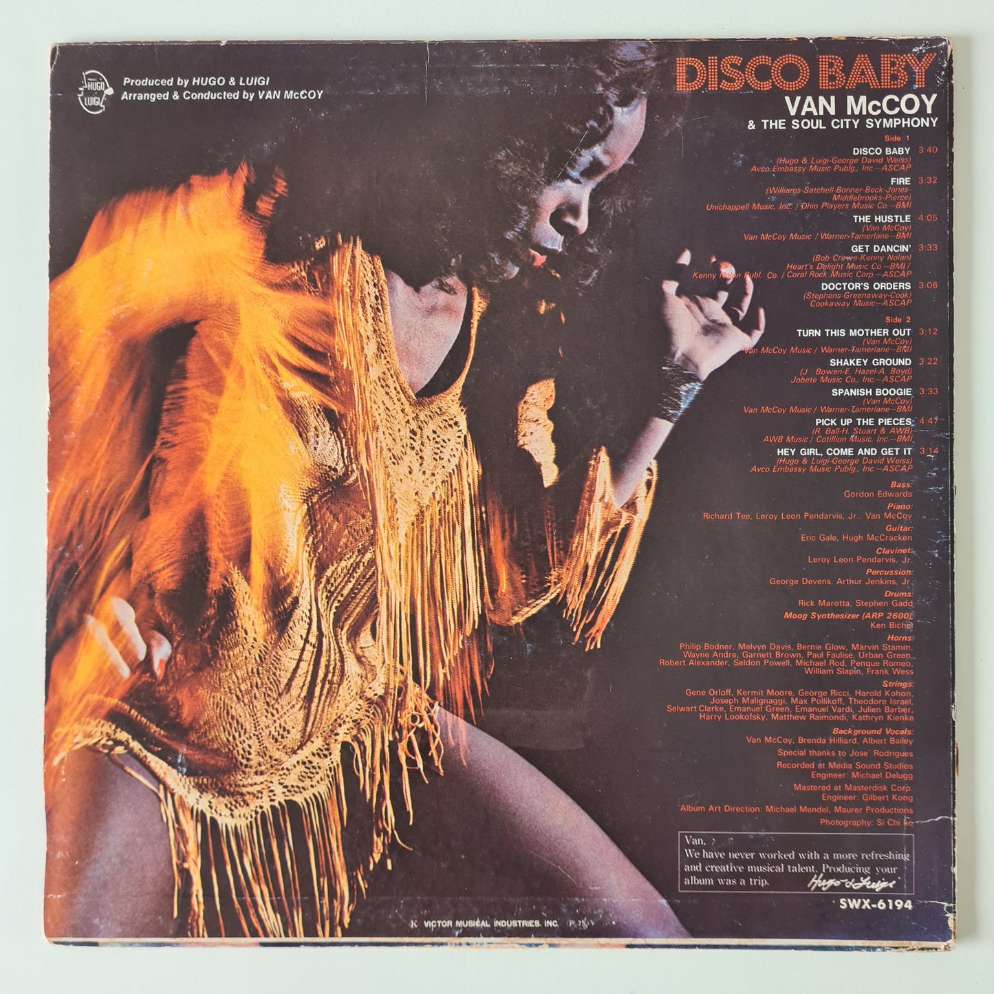 Van McCoy & The Soul City Symphony – Disco Baby = ディスコ・ベイビー - 1975 - Vinyl Record LP - Sound Hound Records