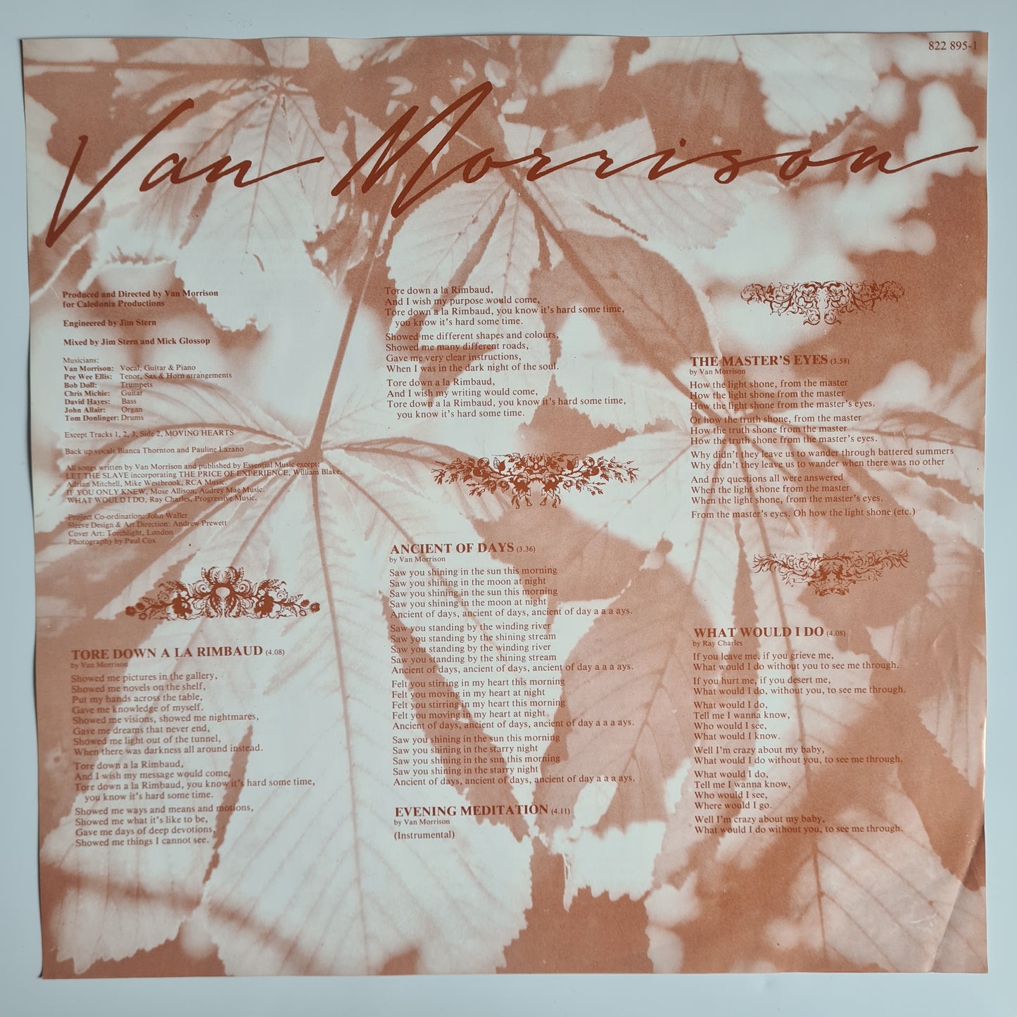 Van Morrison – A Sense Of Wonder - 1984 - Vinyl Record LP - Sound Hound Records