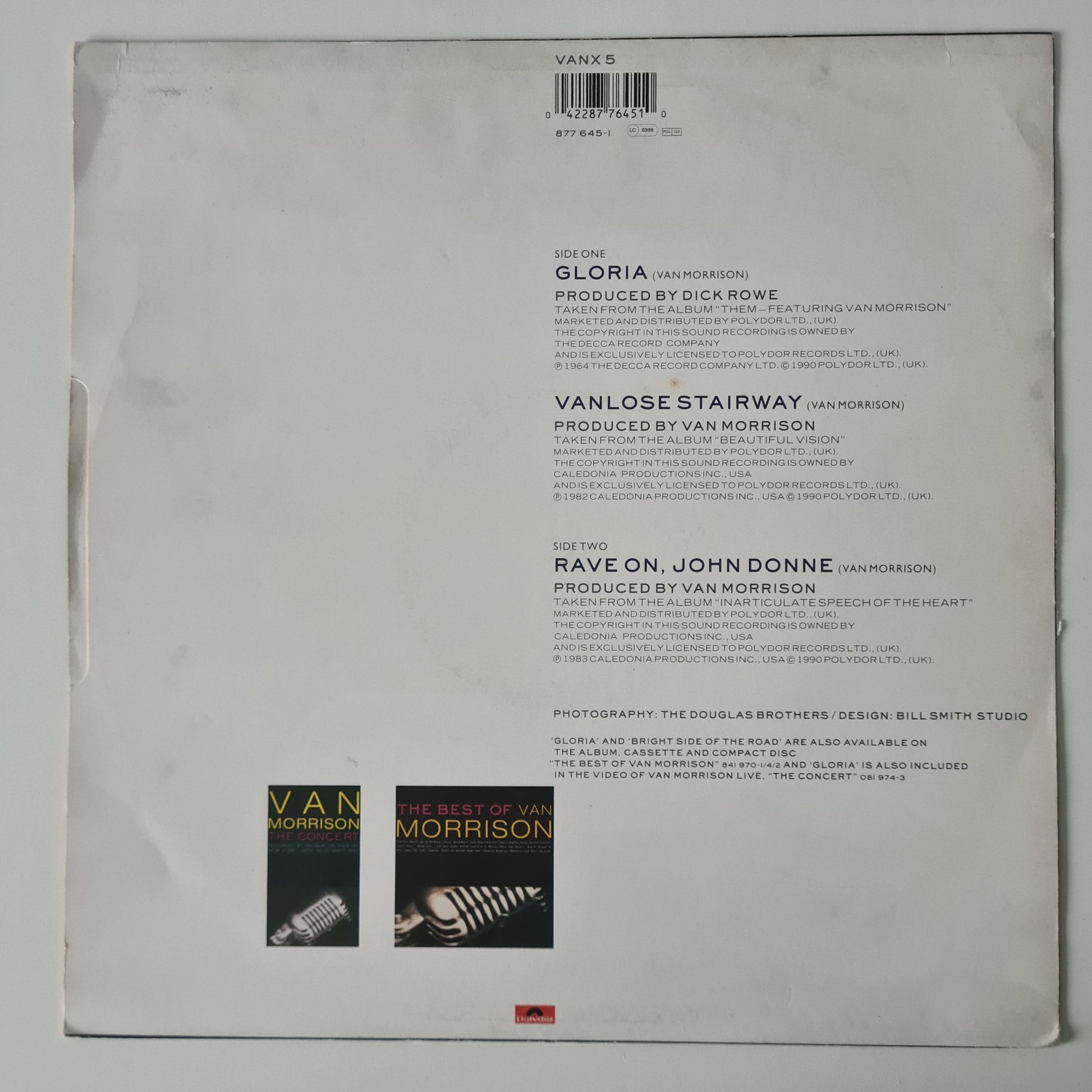 Van Morrison – Gloria (Best of Sampler) - 1990 - Vinyl Record 12" Maxi Single - Sound Hound Records
