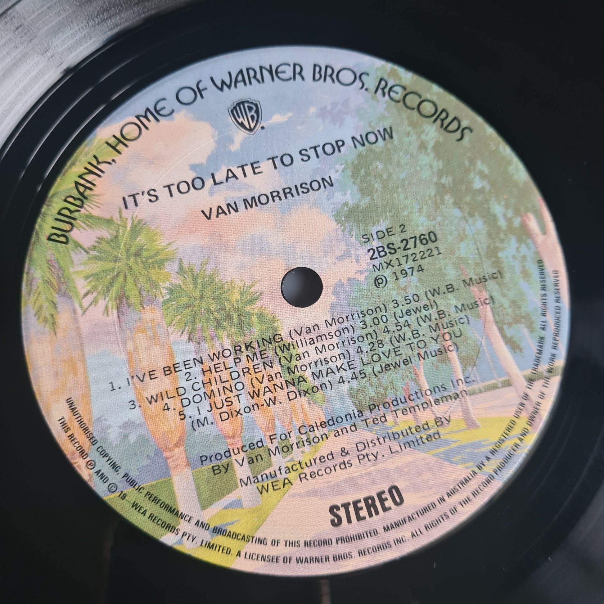 Van Morrison – It's Too Late To Stop Now - 1974 (Australian Pressing) - Vinyl Record 2LP - Sound Hound Records