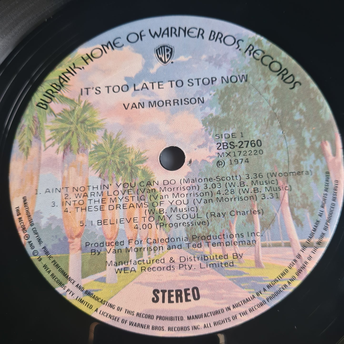 Van Morrison – It's Too Late To Stop Now - 1974 (Australian Pressing) - Vinyl Record 2LP - Sound Hound Records