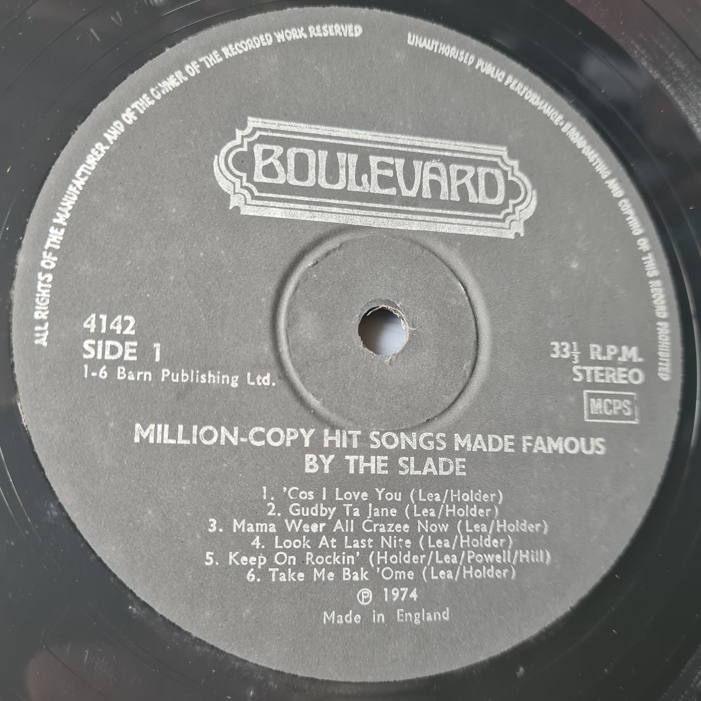 Vandyke Brown – Million Copy Hit Songs Made Famous By Slade - 1974 - Vinyl Record LP - Sound Hound Records