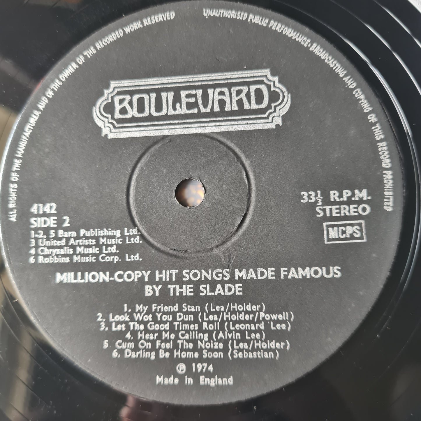 Vandyke Brown – Million Copy Hit Songs Made Famous By Slade - 1974 - Vinyl Record LP - Sound Hound Records