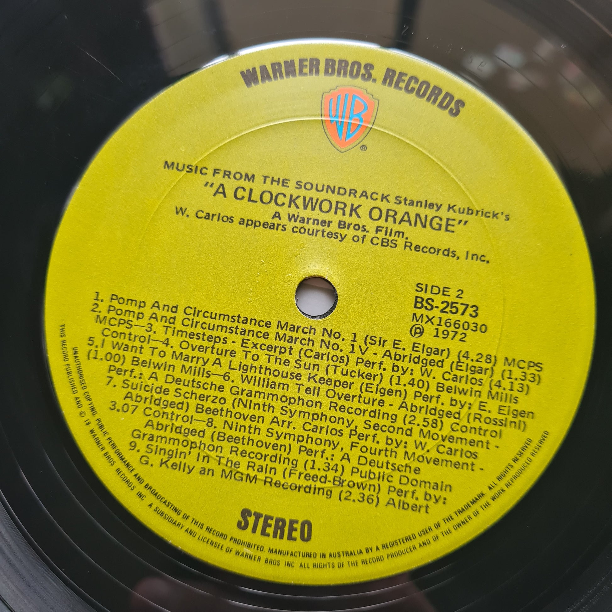 Various - A Clockwork Orange: Stanley Kubrick's A Clockwork Orange (Music From The Soundtrack) - 1971 (1972 Green Label Australian Press) - Vinyl Record LP - Sound Hound Records