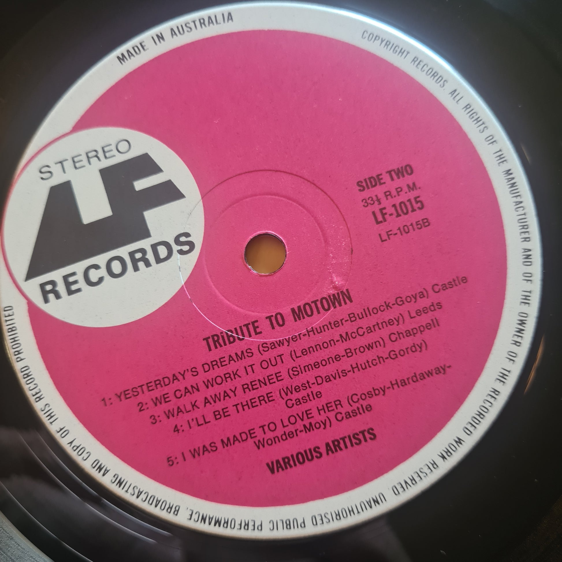 Various - Tribute To Motown - 1972 - Vinyl Record LP - Sound Hound Records