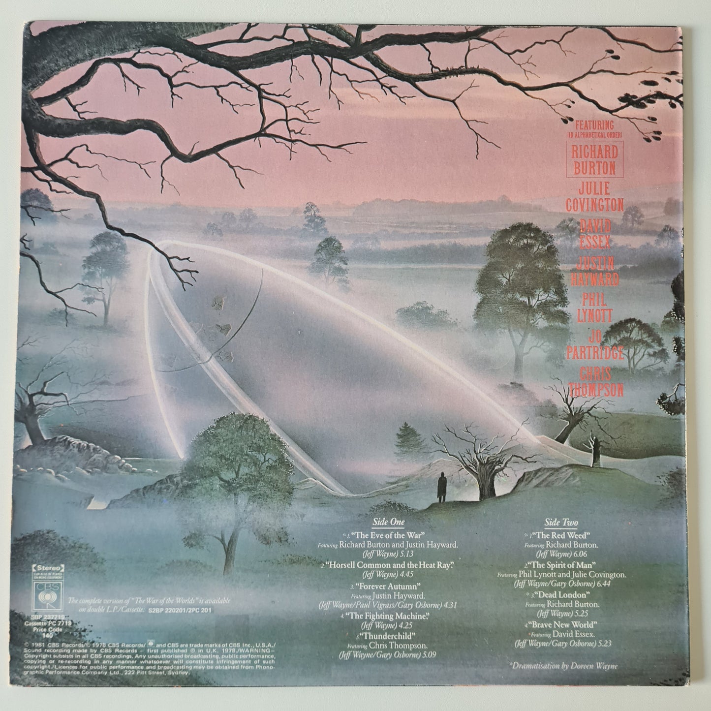 Various - War Of The Worlds: Highlights From Jeff Wayne's Musical Version Of The War Of The Worlds- 1981 - Vinyl Record LP - Sound Hound Records