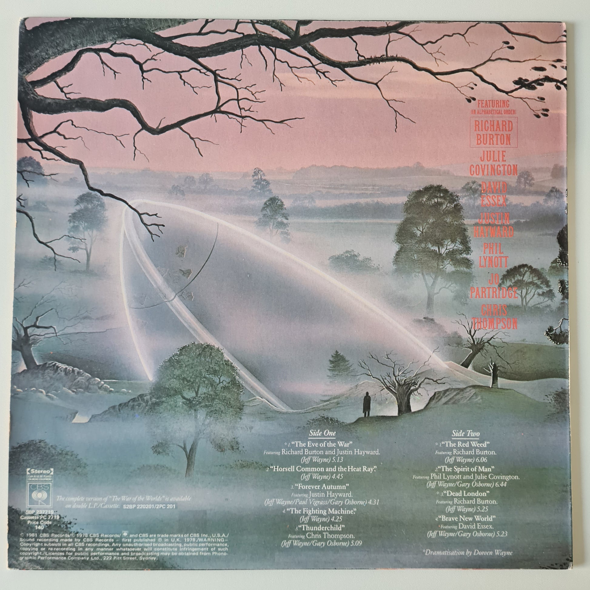 Various - War Of The Worlds: Highlights From Jeff Wayne's Musical Version Of The War Of The Worlds- 1981 - Vinyl Record LP - Sound Hound Records