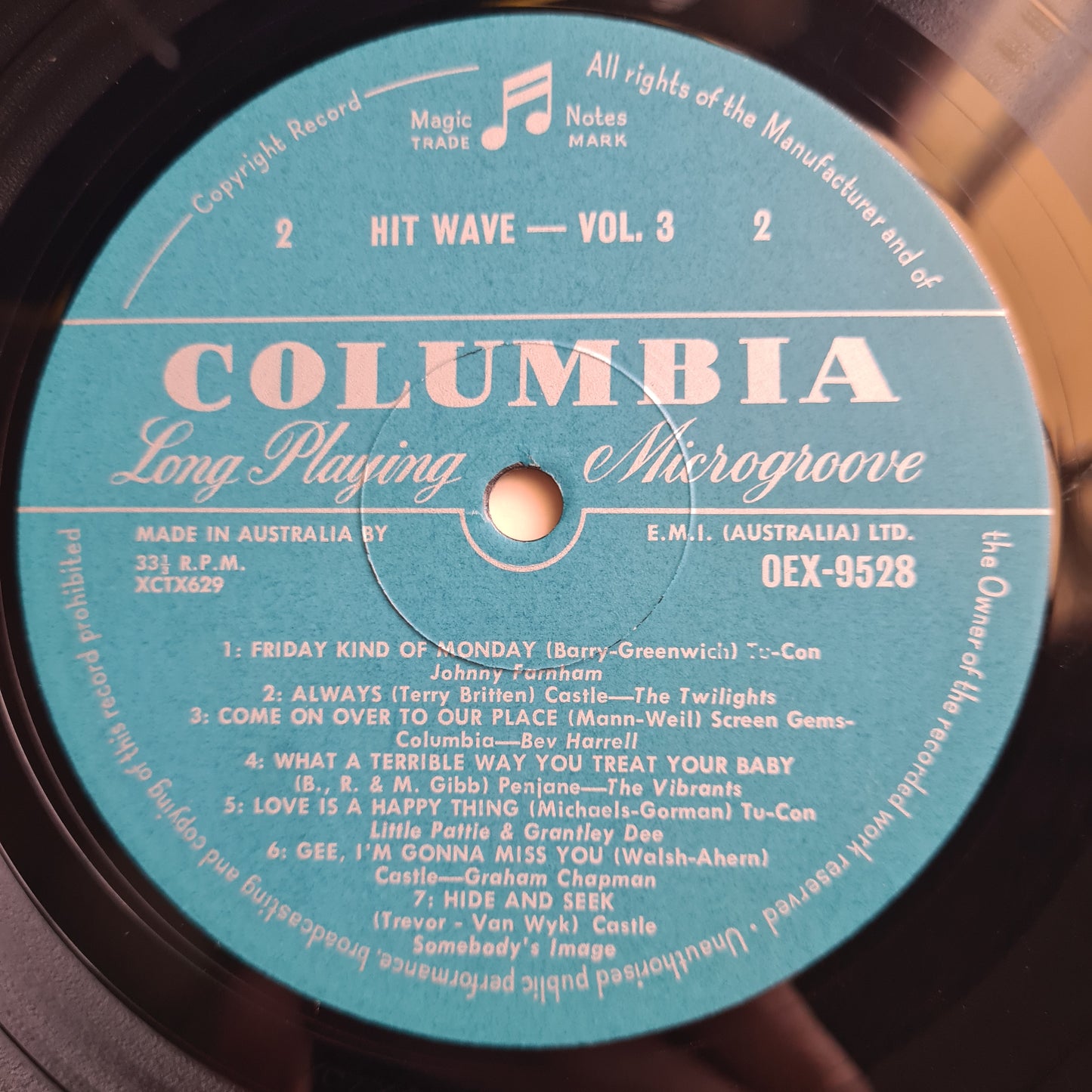 Various (1960's Australian Artists) – Hit Wave Vol. 3 - 1969 - Vinyl Record LP - Sound Hound Records
