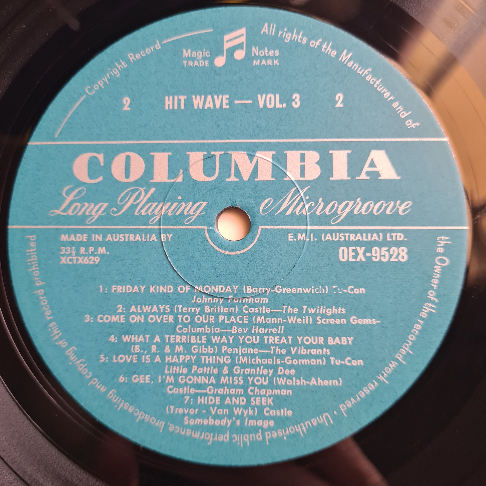 Various (1960's Australian Artists) – Hit Wave Vol. 3 - 1969 - Vinyl Record LP - Sound Hound Records