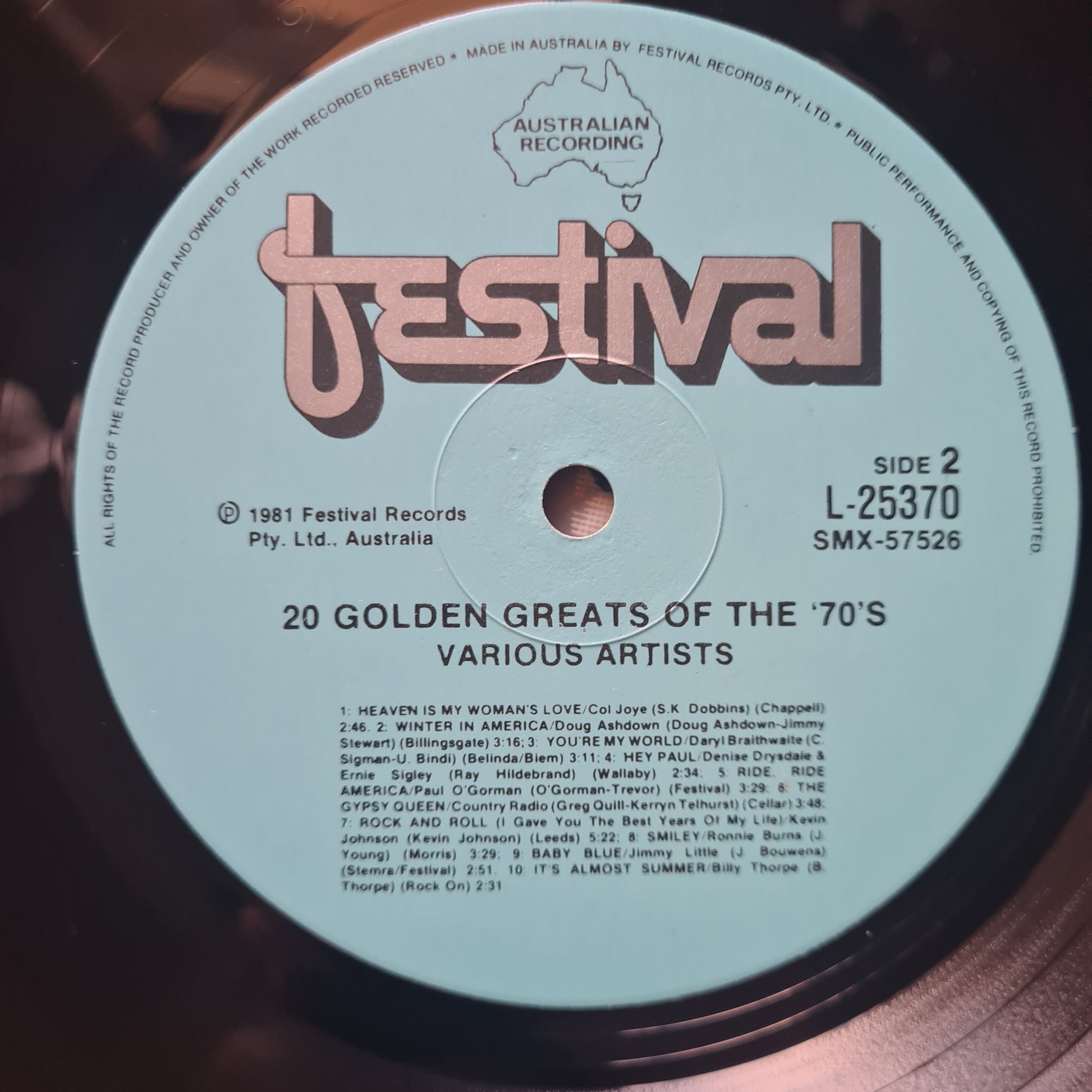 Various – 20 Golden Greats Of The 70's - 1981 - Vinyl Record LP (near mint)- (Black Feather, Richard Clapton, Chain, Sherbert, etc) - Sound Hound Records
