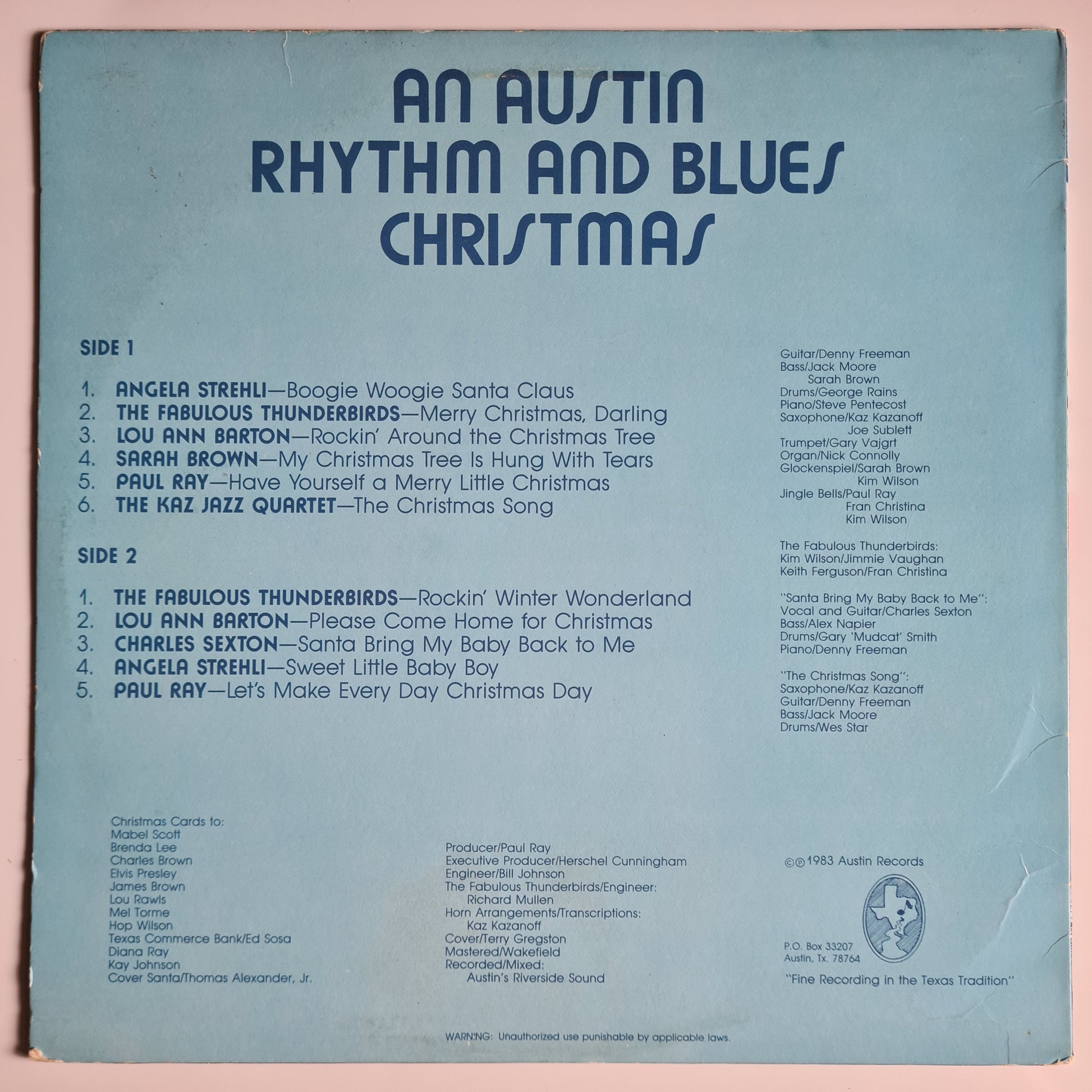 Various – An Austin Rhythm And Blues Christmas - 1983 - Vinyl Record LP (near mint) - Sound Hound Records