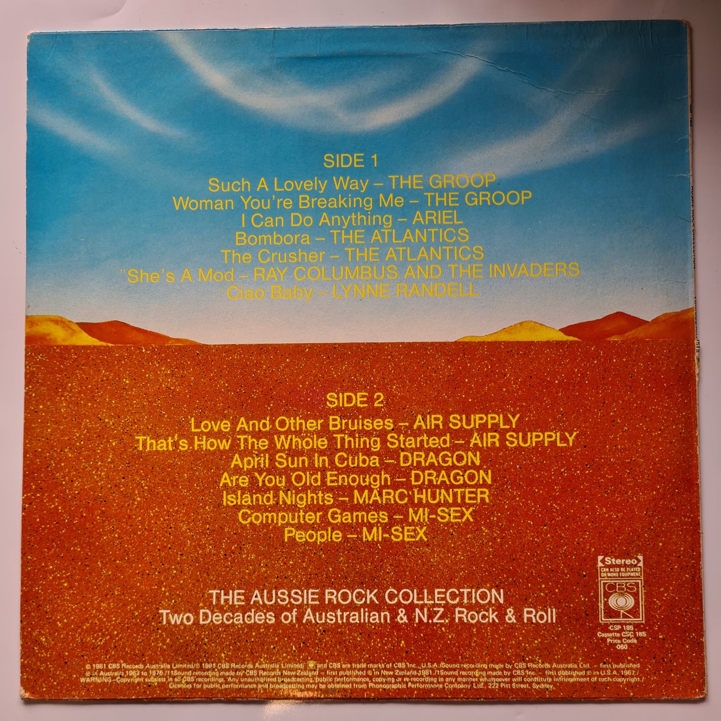 Various Artists - Aussie Rock Collection - 1981 - Vinyl Record LP (RARE Australian Only Release) (near mint) - Sound Hound Records