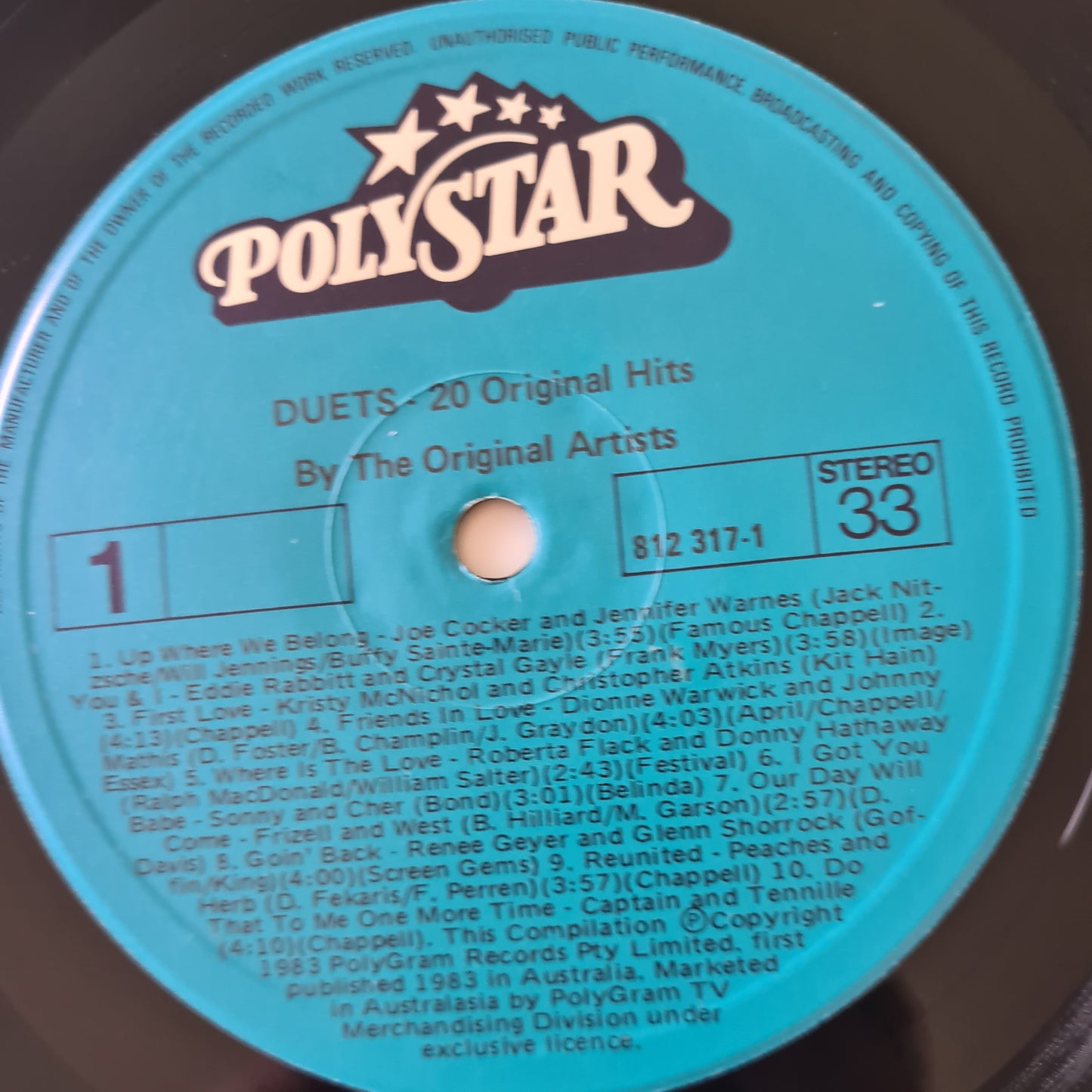 Various Artists - Duets: 20 Original Hits - 1983 - Vinyl Record LP - Sound Hound Records