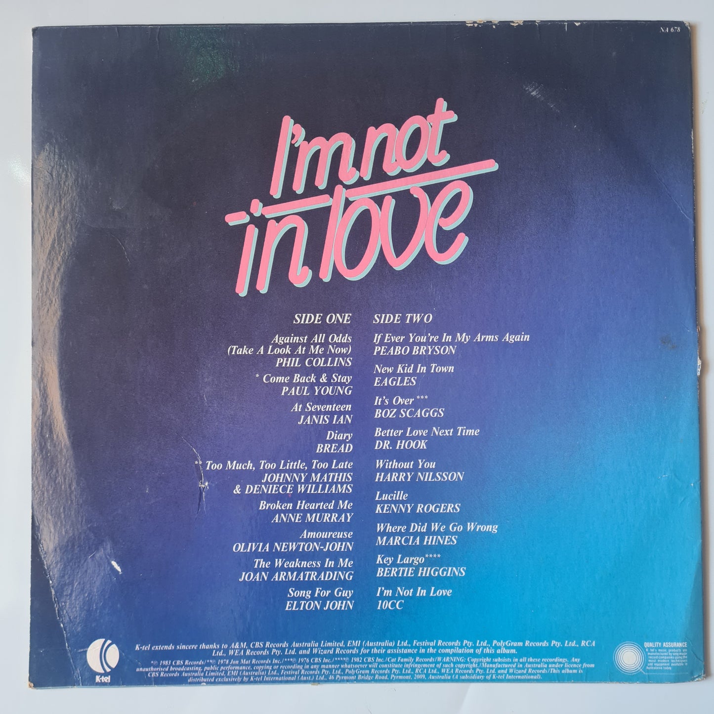 Various Artists/Hits album - I'm Not In Love - 1983 - Vinyl Record LP - Sound Hound Records