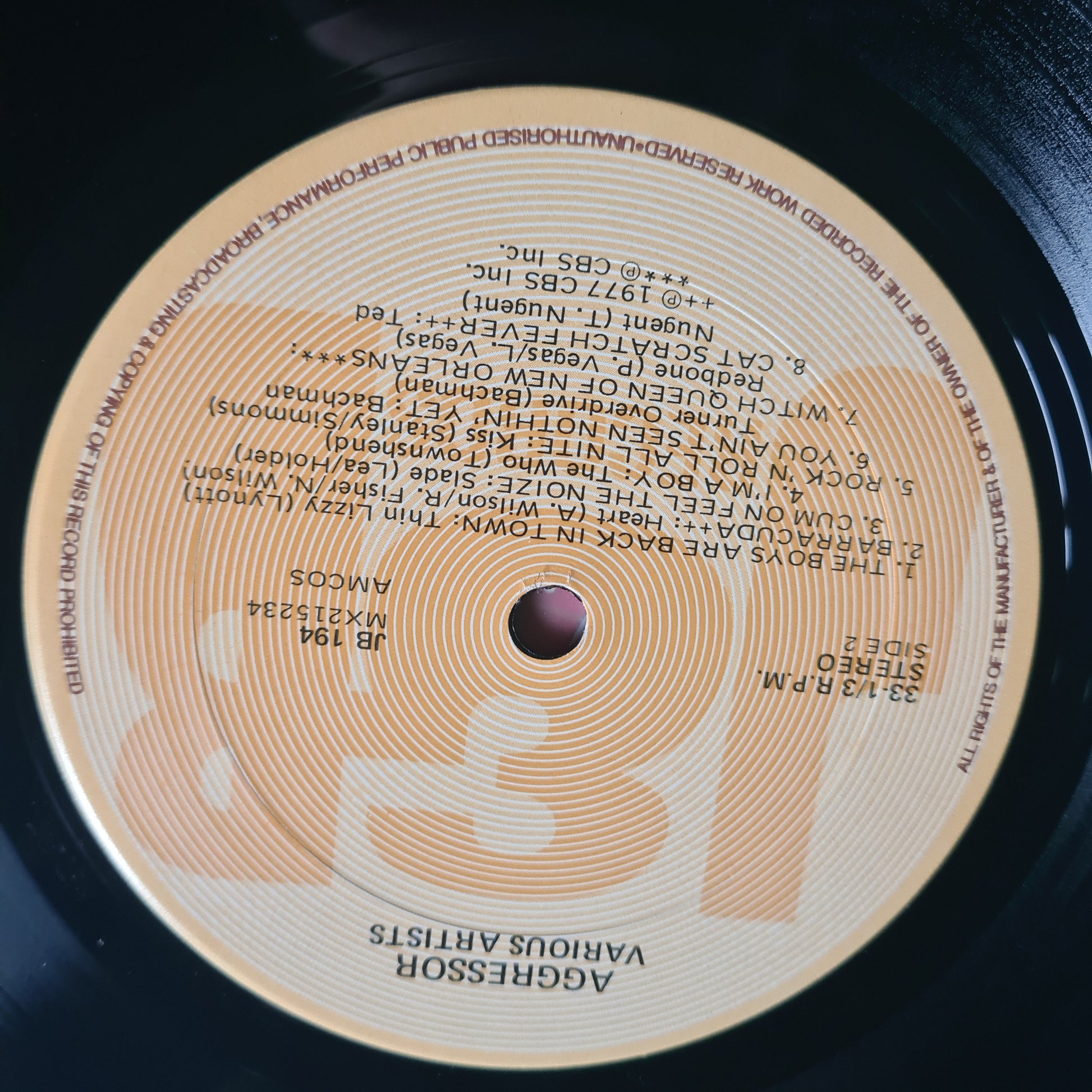 Various Artists (KISS,Thin Lizzy,Toto, etc) – Rock Legends Volume One : The Aggressor - 1985 - Vinyl Record LP - Sound Hound Records