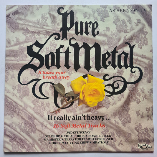 Various Artists – Pure Soft Metal - 1990 - Vinyl Record LP - Sound Hound Records