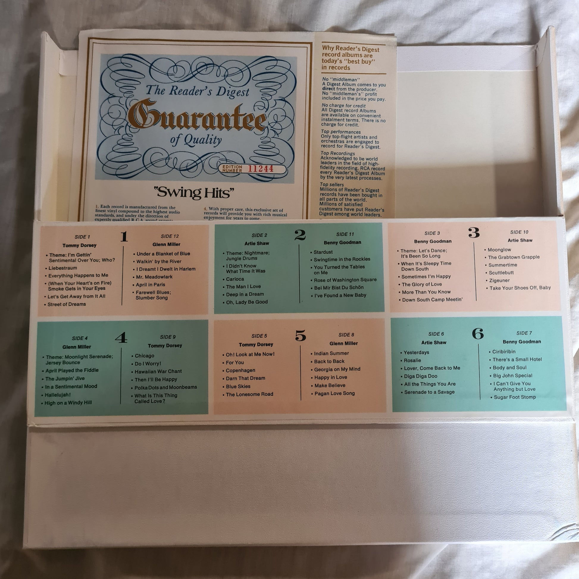 Various Artists: – Swing Hits (Tommy Dorsey, Benny Goodman, Glenn Miller, Artie Shaw) - 6 LP Vinyl Record BOX SET - Sound Hound Records