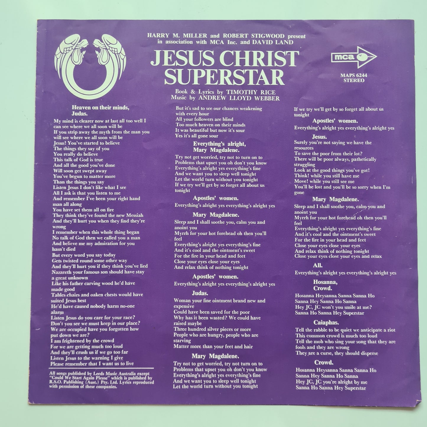 Various – Jesus Christ Superstar (Original Australian Cast Recording) - 1972 (1973 repress) - Vinyl Record LP - Sound Hound Records