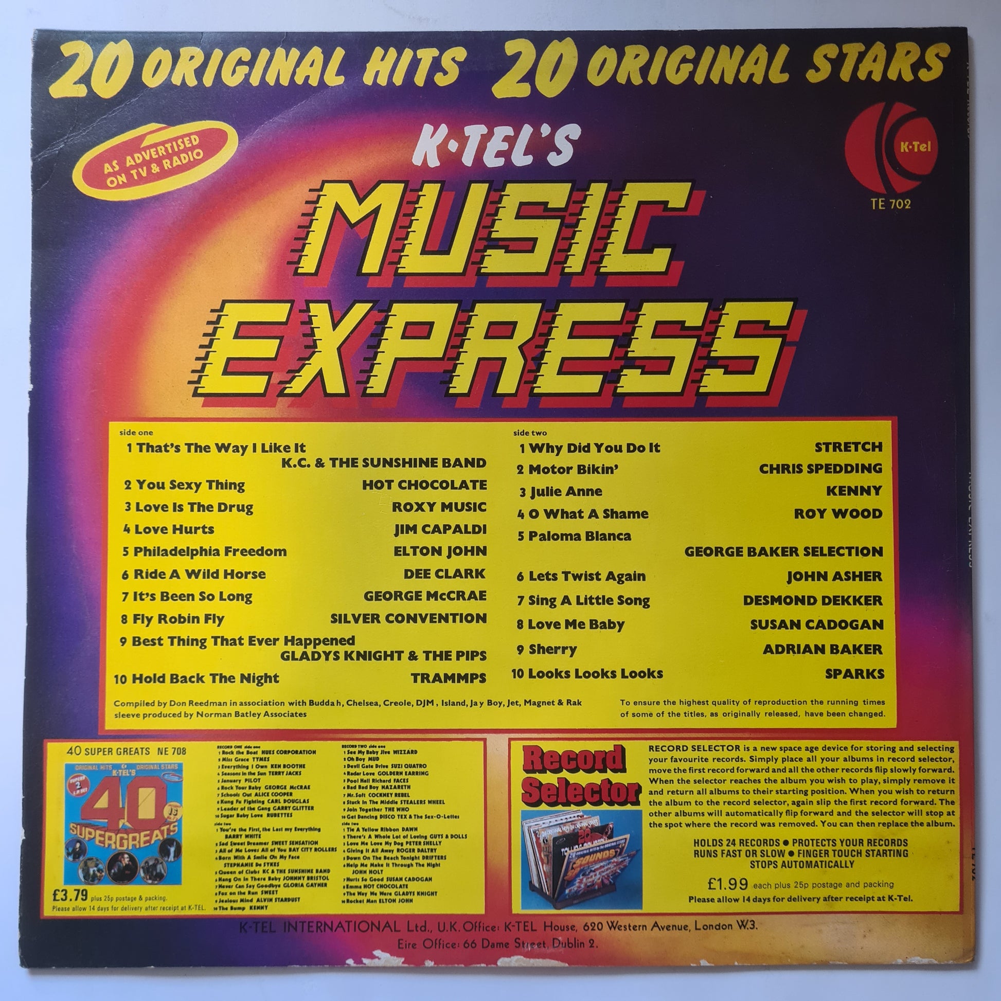 Various – K Tel's Music Express - 1975 - Vinyl Record LP (near mint) - Sound Hound Records