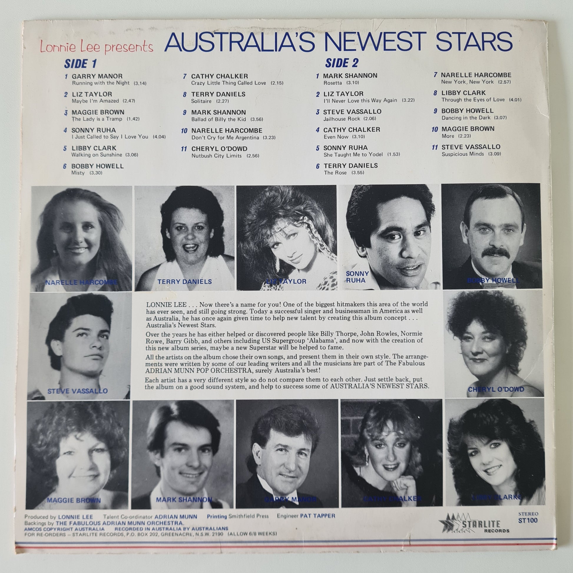 Various – Lonnie Lee Presents Australia’s Newest Stars Volume 3 - 1986 - Vinyl Record LP - Sound Hound Records