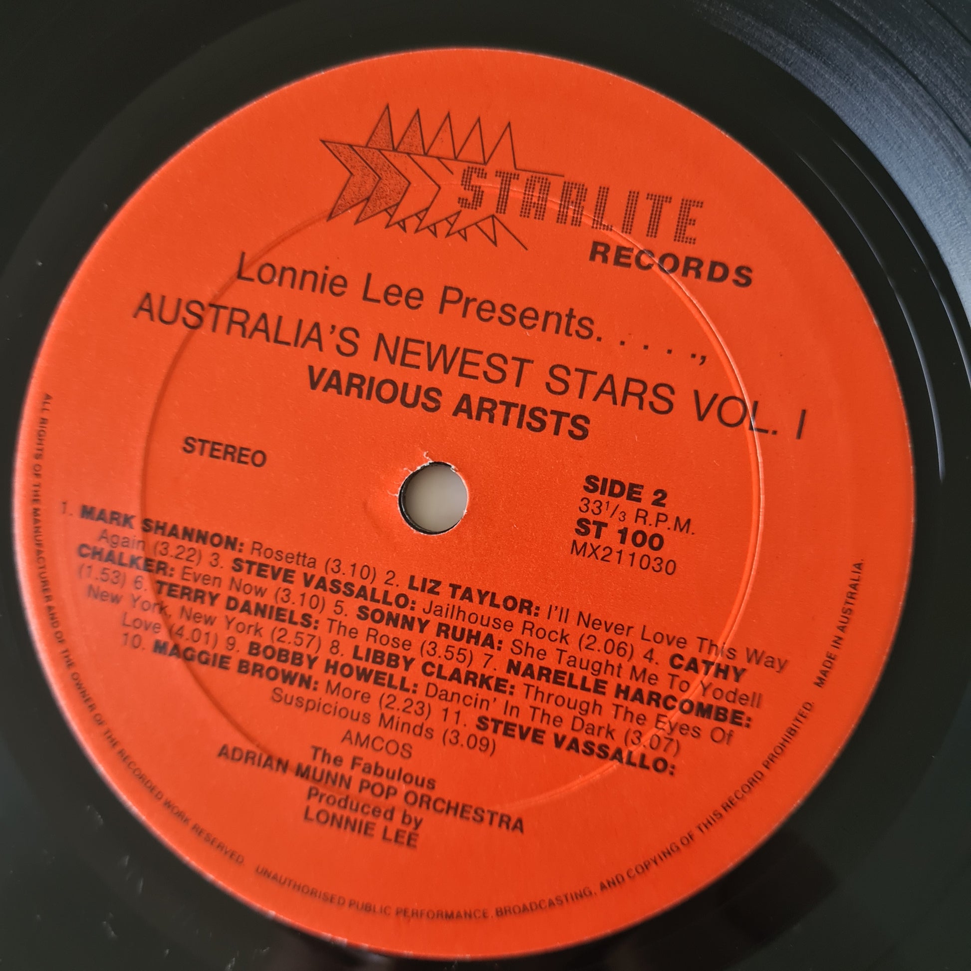 Various – Lonnie Lee Presents Australia’s Newest Stars Volume 3 - 1986 - Vinyl Record LP - Sound Hound Records