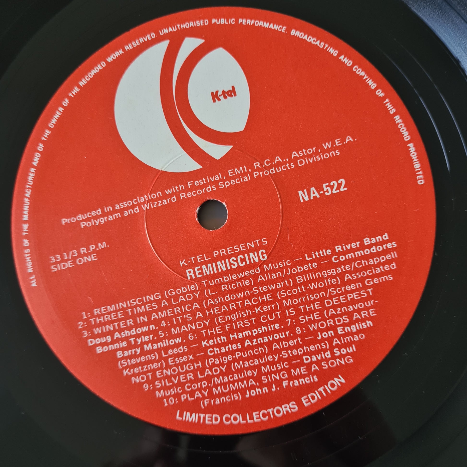 Various – Reminiscing - 1978 - Vinyl Record LP - Sound Hound Records